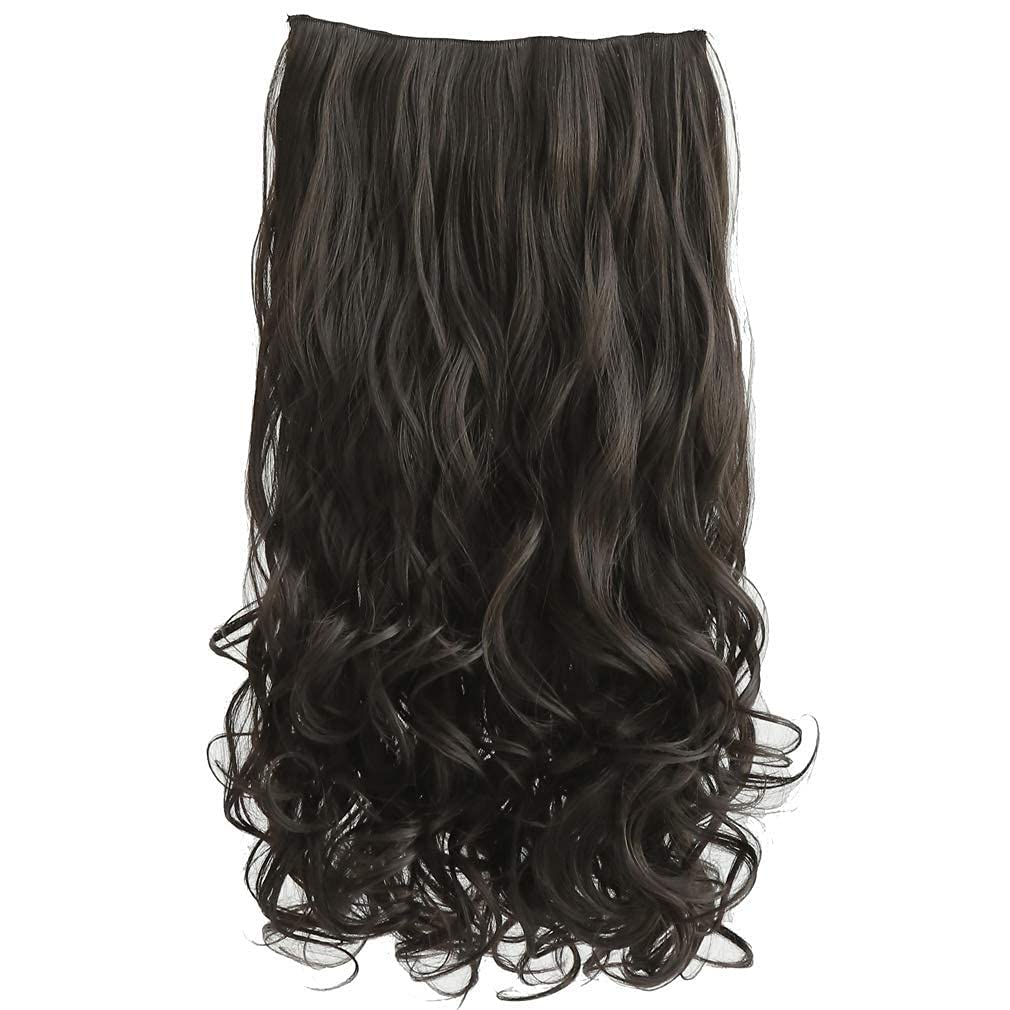 Natural Light Brown Curly Wavy Hair Extensions for Women - Remy Human Hair Clip-ins for Volume & Length - Perfect for Parties, Weddings & Daily Styling