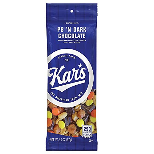 Kar's Nut Peanut Butter 'N Dark Chocolate Trail Mix - 2 Oz (Pack of 12) | Healthy Snack for Hiking, Office & On-the-Go Energy Boost