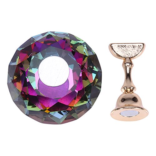 Magnetic Nail Tip Practice Stand - 4 Types Alloy Nail Art Display Holder with Jewel Symphony Design | Professional Manicure Tool for Nail Artists & Salons | Perfect for Nail Tech Training, Salon Displays & Home Manicures