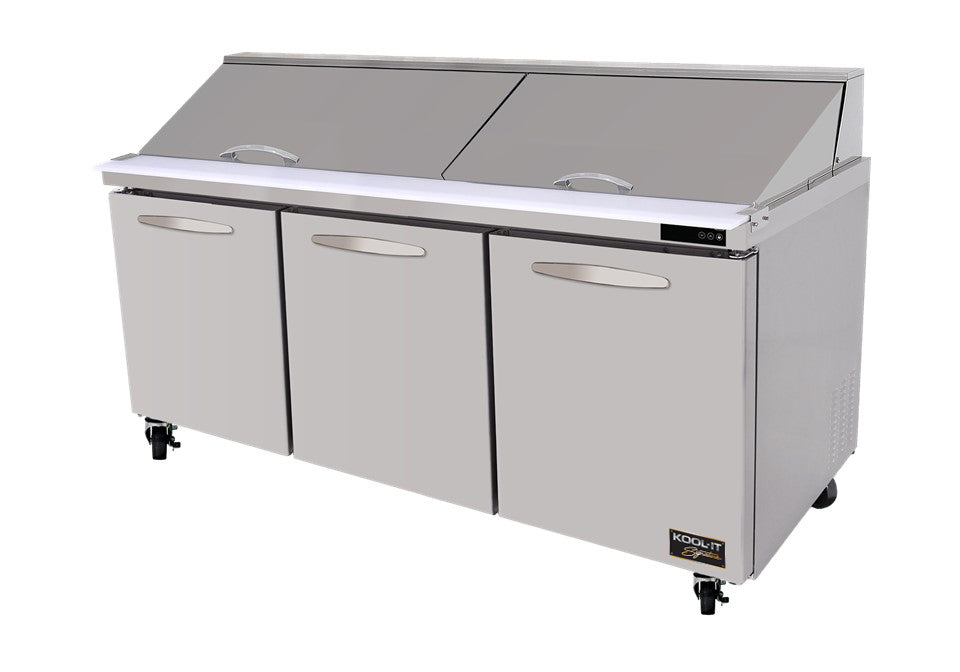 Kool It KSTM 72 3 - 72 Inch Commercial Megatop Sandwich Prep Table for Restaurants & Delis - Stainless Steel Work Surface for Food Preparation & Sandwich Making