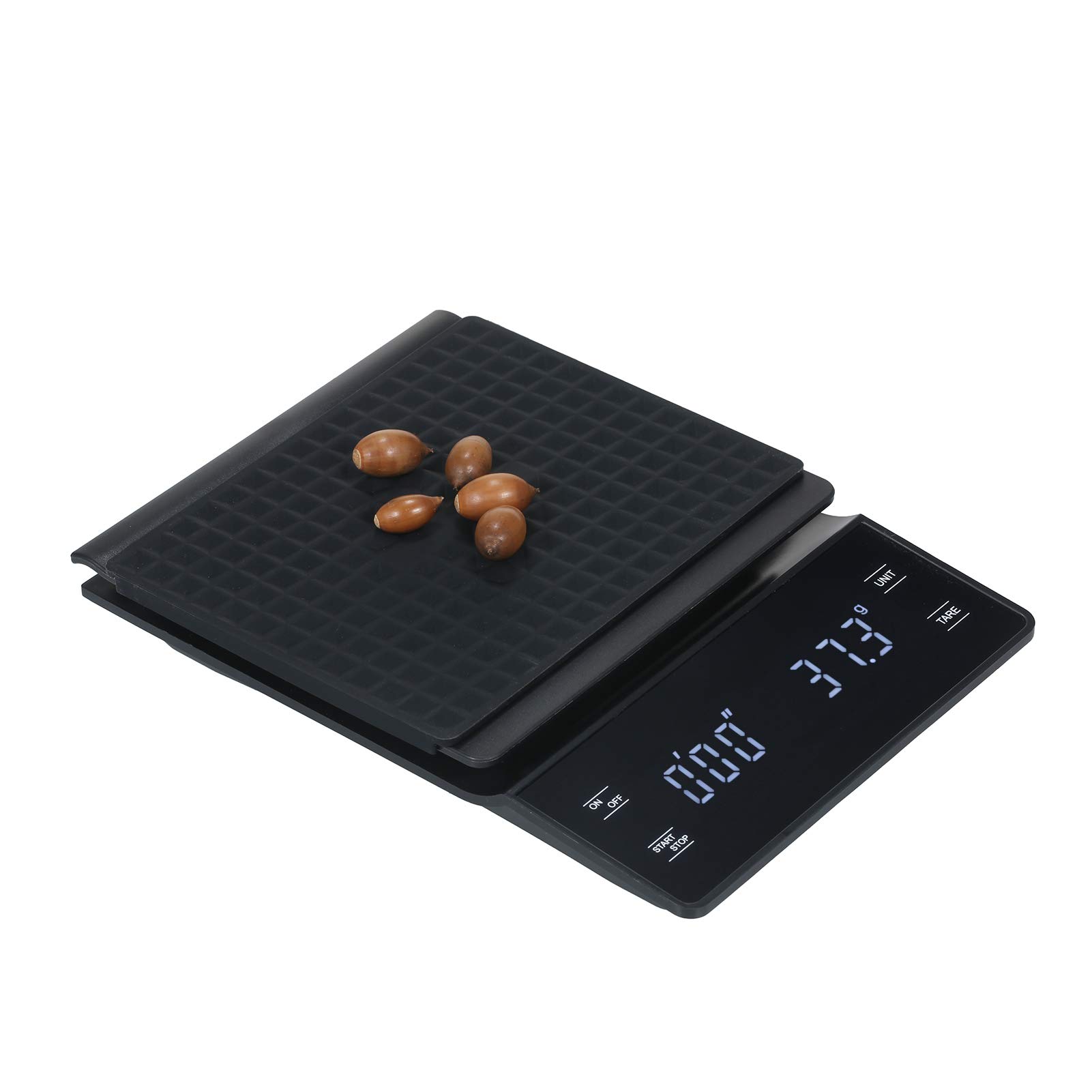 VISLONE 0.3g to 3000g High Precision Digital Kitchen Scale - Waterproof Surface, LED Backlight Display - Perfect for Baking, Coffee Brewing, Jewelry Weighing & Food Portion Control