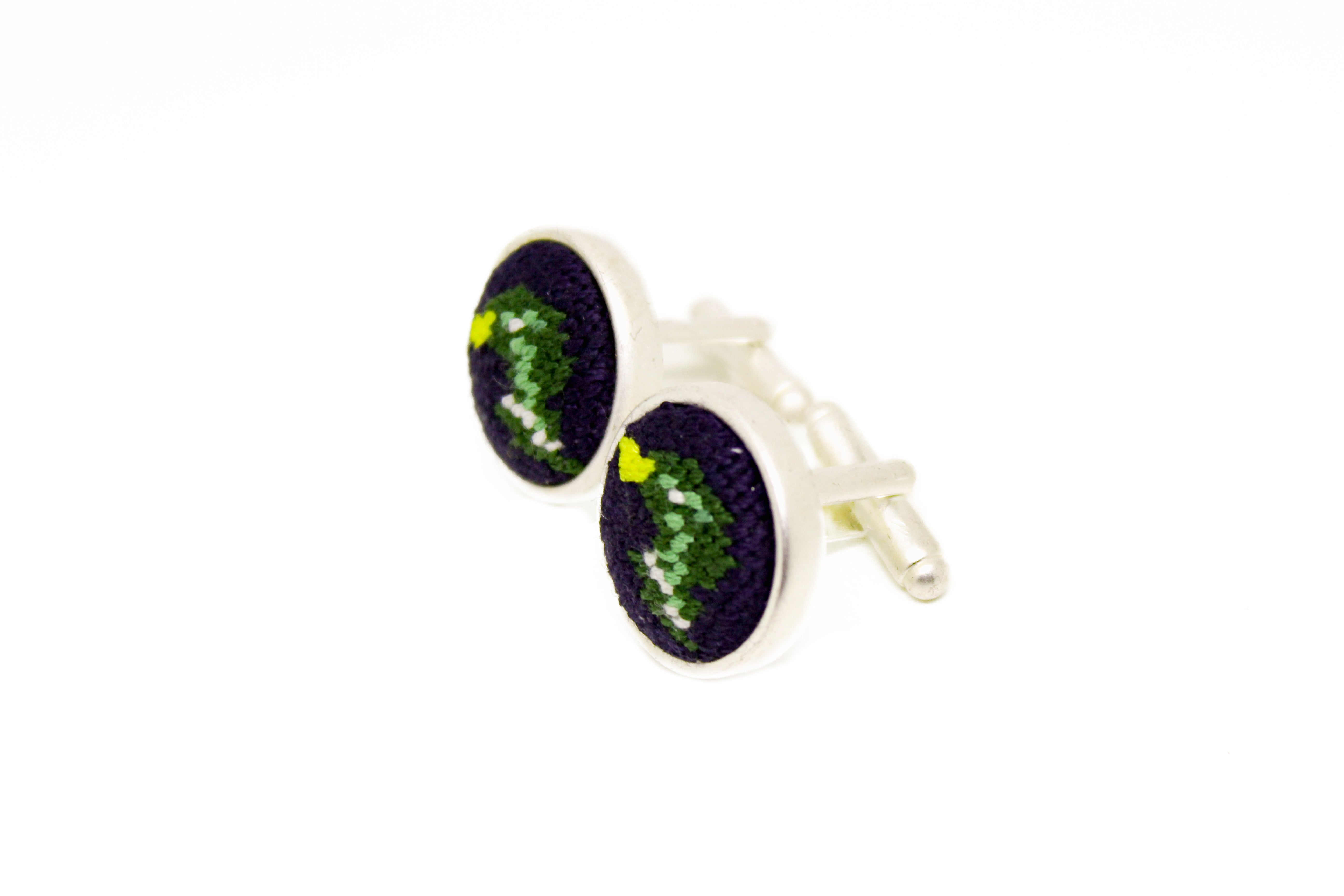 Elegant Mallard Duck Needlepoint Cufflinks for Men - Premium Handmade Dress Shirt Accessories for Weddings, Business & Formal Occasions