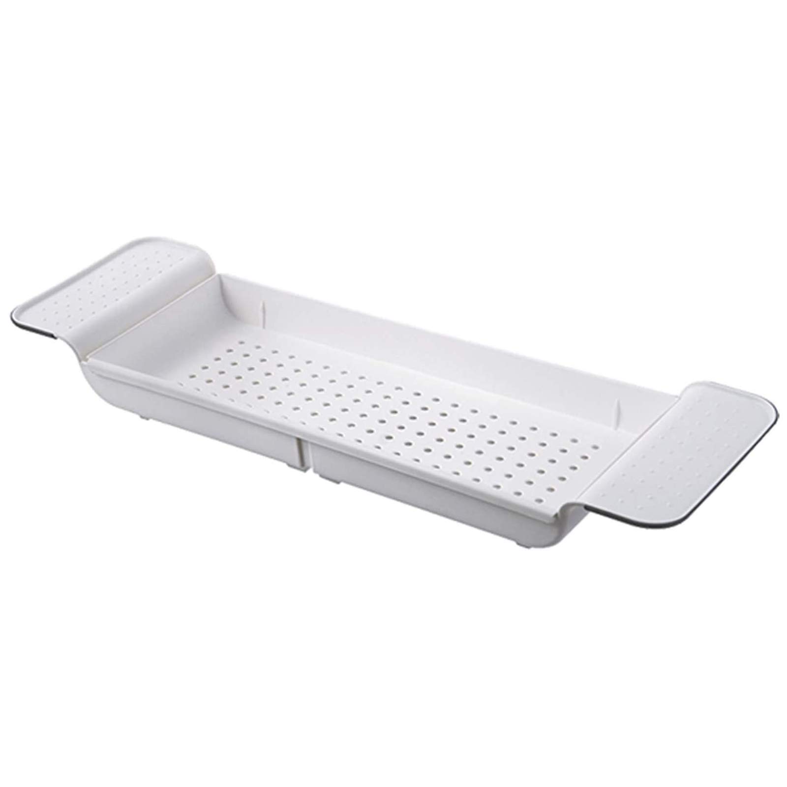 Expandable Adjustable Bathtub Caddy Tray - Bathtub Organizer with Drain Rack, Kitchen & Bathroom Storage Shelf - Perfect for Relaxing Baths, Spa Days & Small Space Organization