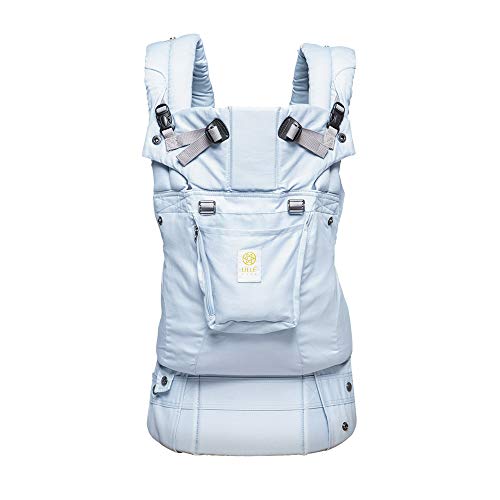 LÍLLÉbaby Complete Organi-Touch 6-in-1 Ergonomic Baby Carrier - Newborn to Toddler (7-45 lbs) - 360° Adjustable with Lumbar Support - Inward & Outward Facing - Powder Blue - Perfect for Hands-Free Parenting, Shopping & Outdoor Adventures