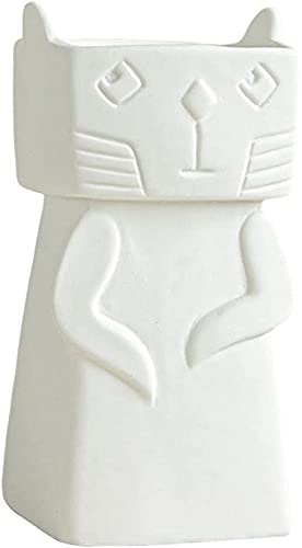 Creative Cat Shaped Ceramic Flower Pot Planter - Handmade Face Sculpture Statue for Home, Bedroom, Living Room & Outdoor Decor - Unique Gift for Birthday, Housewarming & Office Desk Centerpiece - Perfect for Succulents, Small Plants & Home Decor Accents