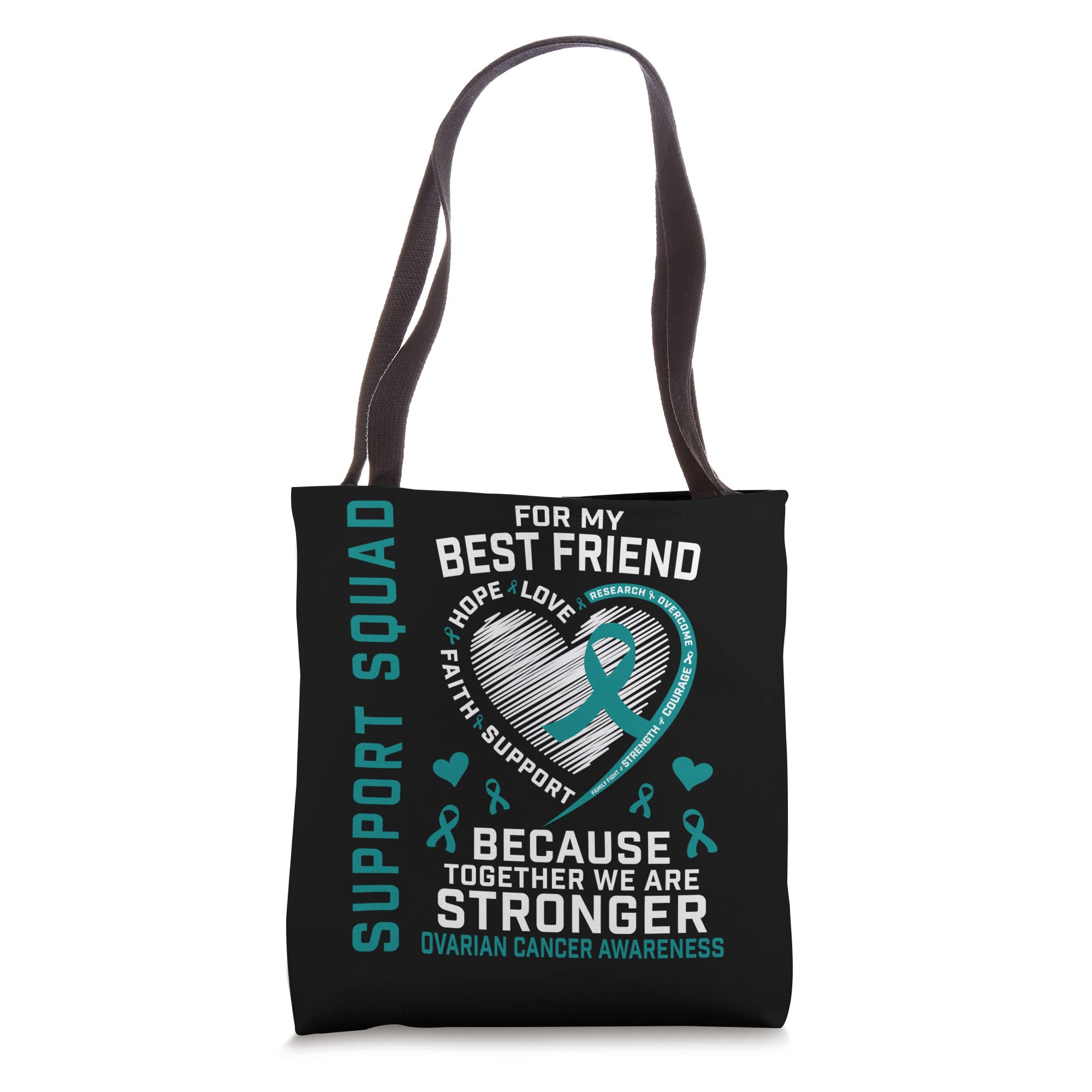 Teal Ovarian Cancer Awareness Tote Bag - Support Women's Health, Best Friend Gift, Reusable Shopping Bag for Daily Use & Charity Events
