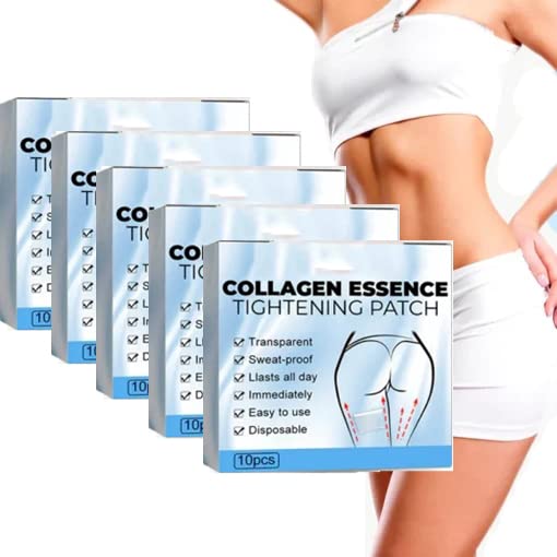 Fastlab Collagen Essence Tightening Patch - Anti-Cellulite Firming Leg & Thigh Patches for Skin Tightening & Slimming (5 Boxes) | Post-Workout Recovery & Nighttime Skincare Treatment