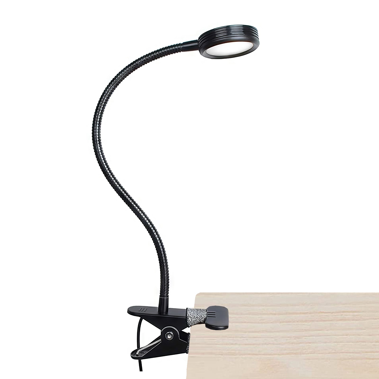 Lepower Flexible Clip On Desk Lamp with USB Charging Port - Adjustable LED Task Light for Office, Study, Reading & Nightstand Use