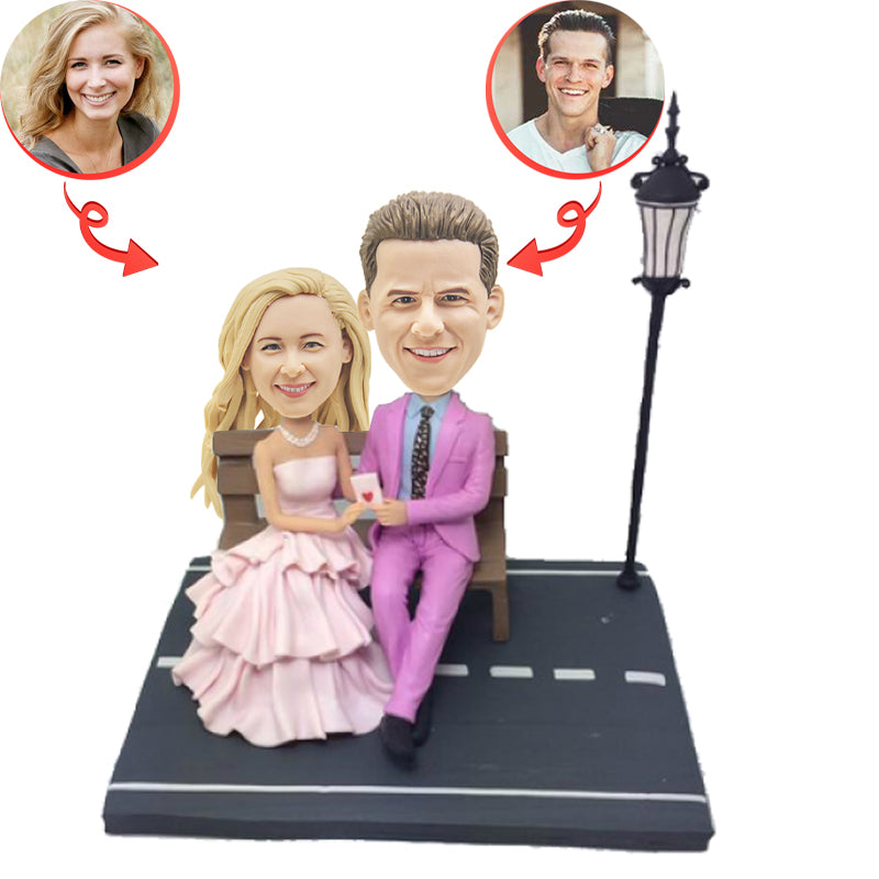 Personalized Couple Keychains & Custom Light-Up Bobbleheads - Perfect for Anniversaries, Gifts & Home Decor