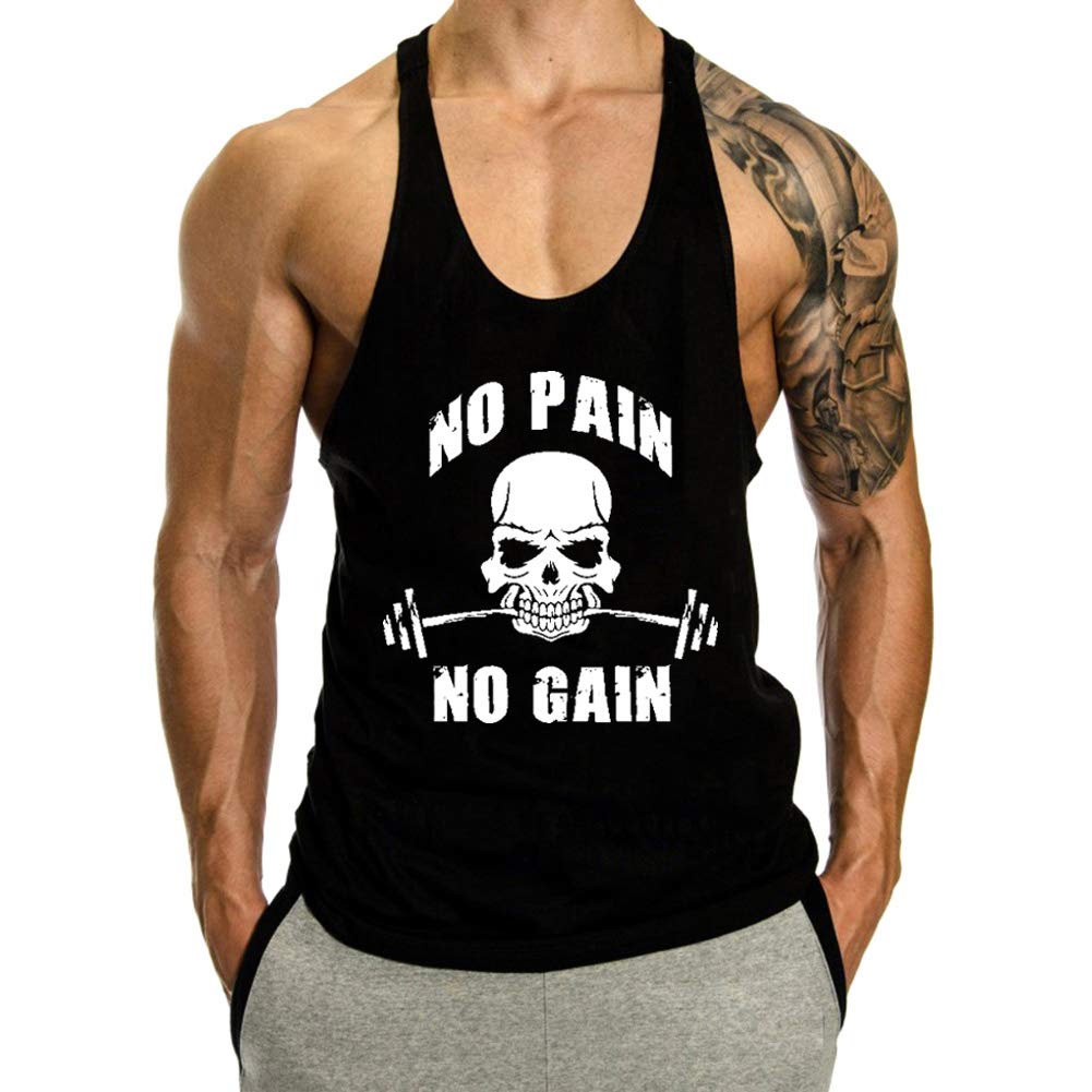 Men's Sleeveless Workout Tank Top - Gym Fitness Shirt for Bodybuilding & Training - Breathable Muscle Stringer Vest for Running, Weightlifting & Summer Sports