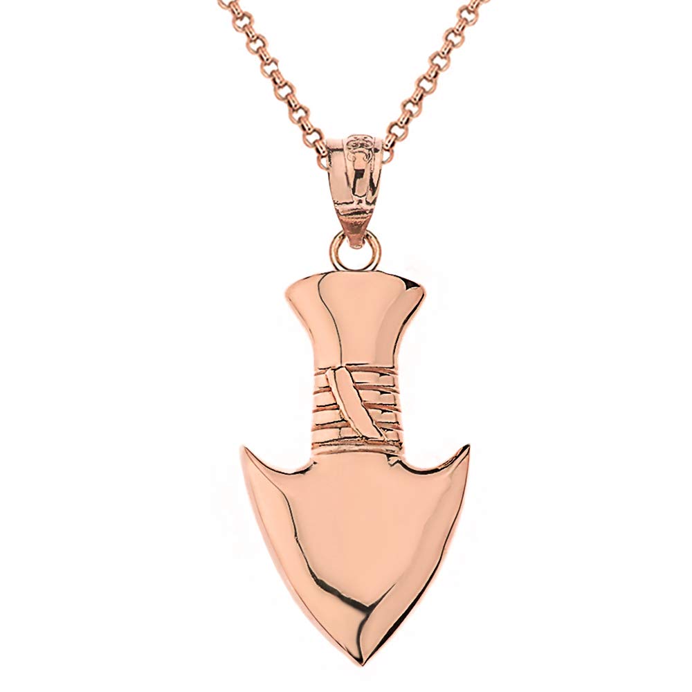 14K Rose Gold Serrated Arrowhead Pendant Necklace for Women - Elegant Jewelry Gift for Her, Perfect for Everyday Wear, Parties & Special Occasions