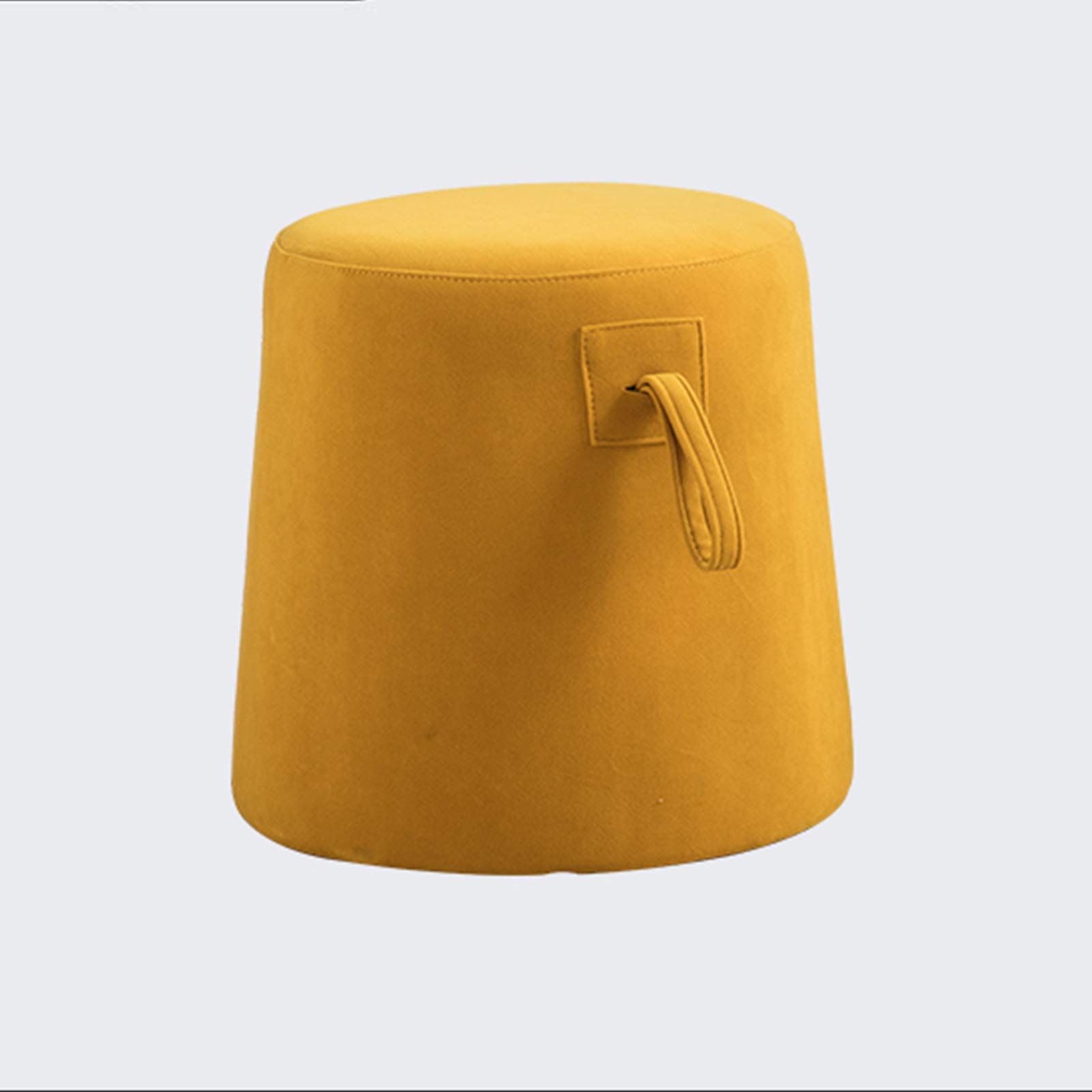 Soft Velvet Makeup Vanity Stool with Removable Handle Ottoman - 130kg Weight Capacity (33x33x38cm/13x13x15in) - Perfect for Dressing Room, Bedroom & Entryway Shoe Bench - Yellow