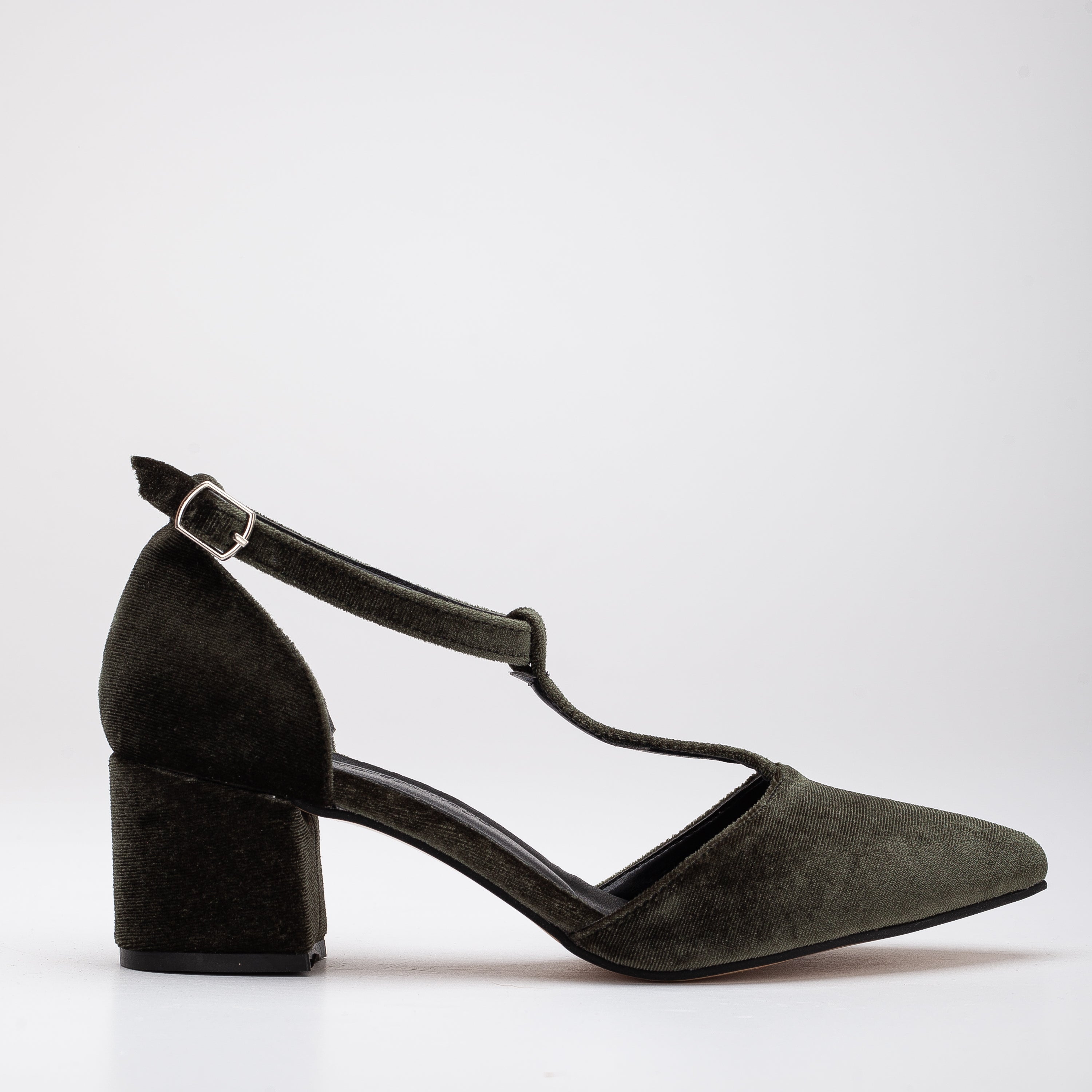 Anicette Women's Olive Green Velvet High Heels - Elegant Pointed Toe Pumps for Parties, Weddings & Evening Events