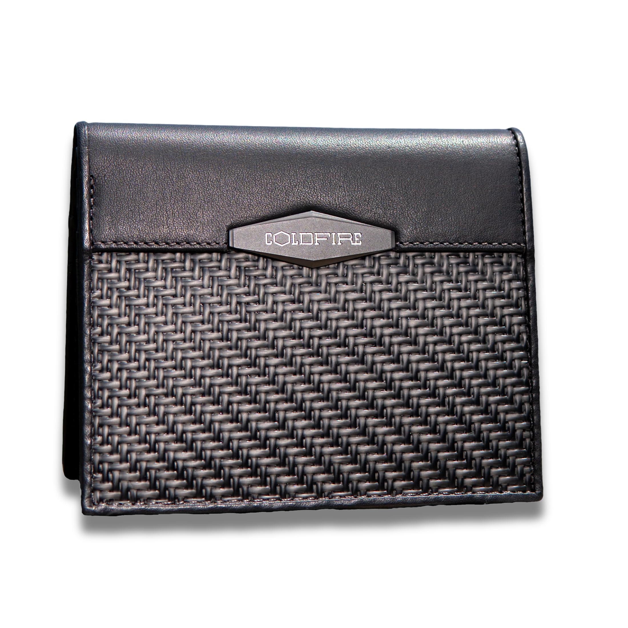 COLDFIRE Tactical Carbon Fiber Wallet - Handmade Slim RFID Blocking Bifold Wallet for Men - Genuine K-Leather Front Pocket Credit Card Holder - Made in Europe - Perfect for Everyday Carry (EDC), Travel & Minimalist Lifestyle