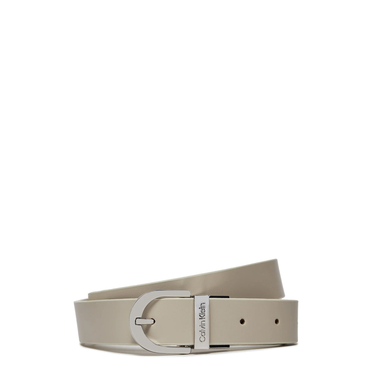 Calvin Klein Reversible Round Buckle 20mm Belt in Ecru/Stoney | K60K611900 | Perfect for Casual & Business Outfits