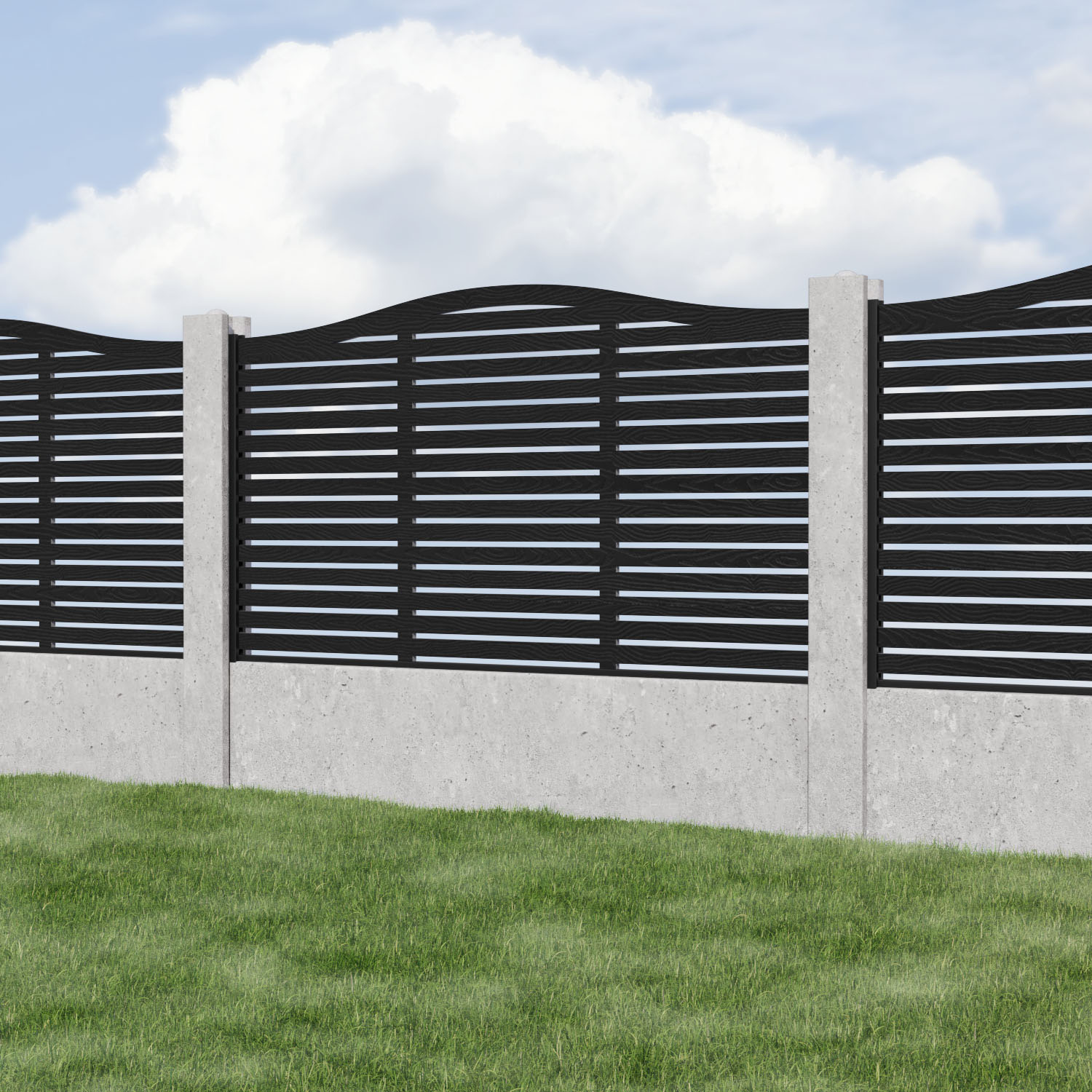 Aspen Curved Top Composite Fence Panel - Durable & Low Maintenance Privacy Fence for Backyard, Garden, and Pool Areas - Fits Existing Concrete Posts