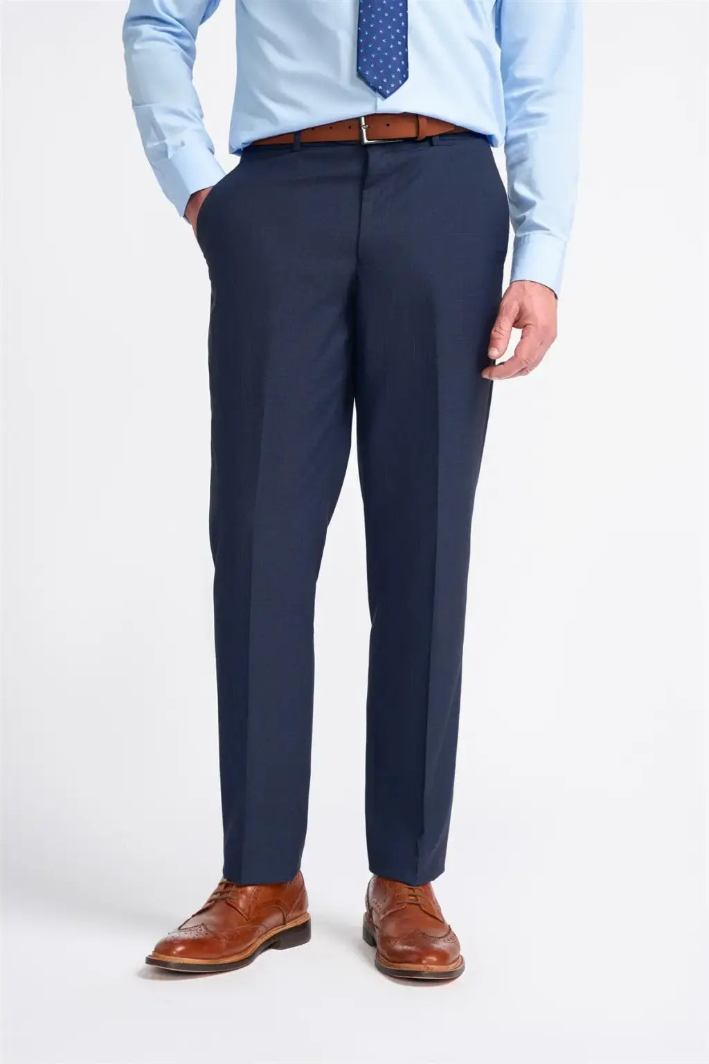Cavani Seeba Navy Slim Fit Men's Dress Pants for Office, Business & Formal Occasions