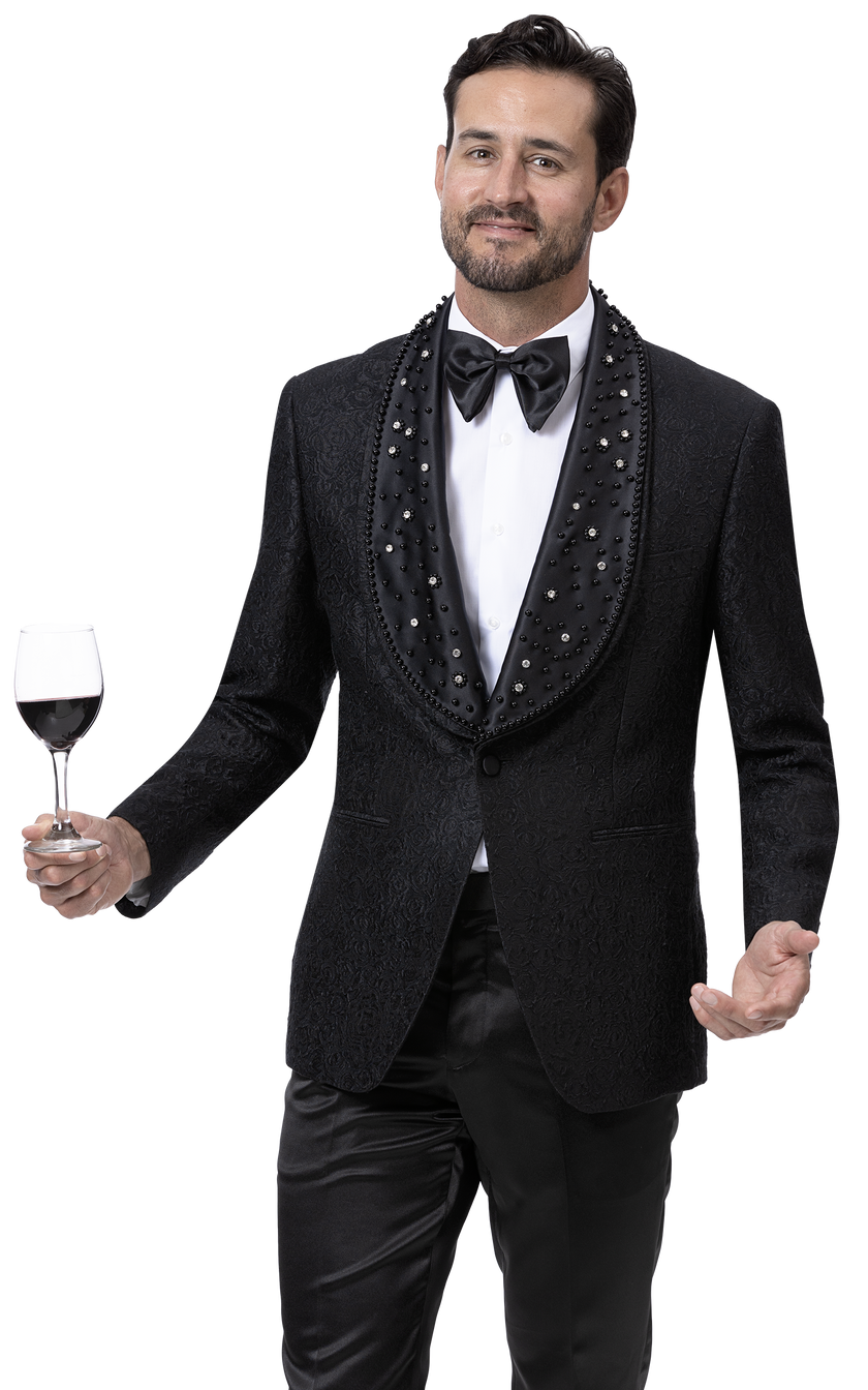 EJ Samuel Men's Slim Fit Black Blazer J169 - Perfect for Business Meetings, Weddings & Formal Events