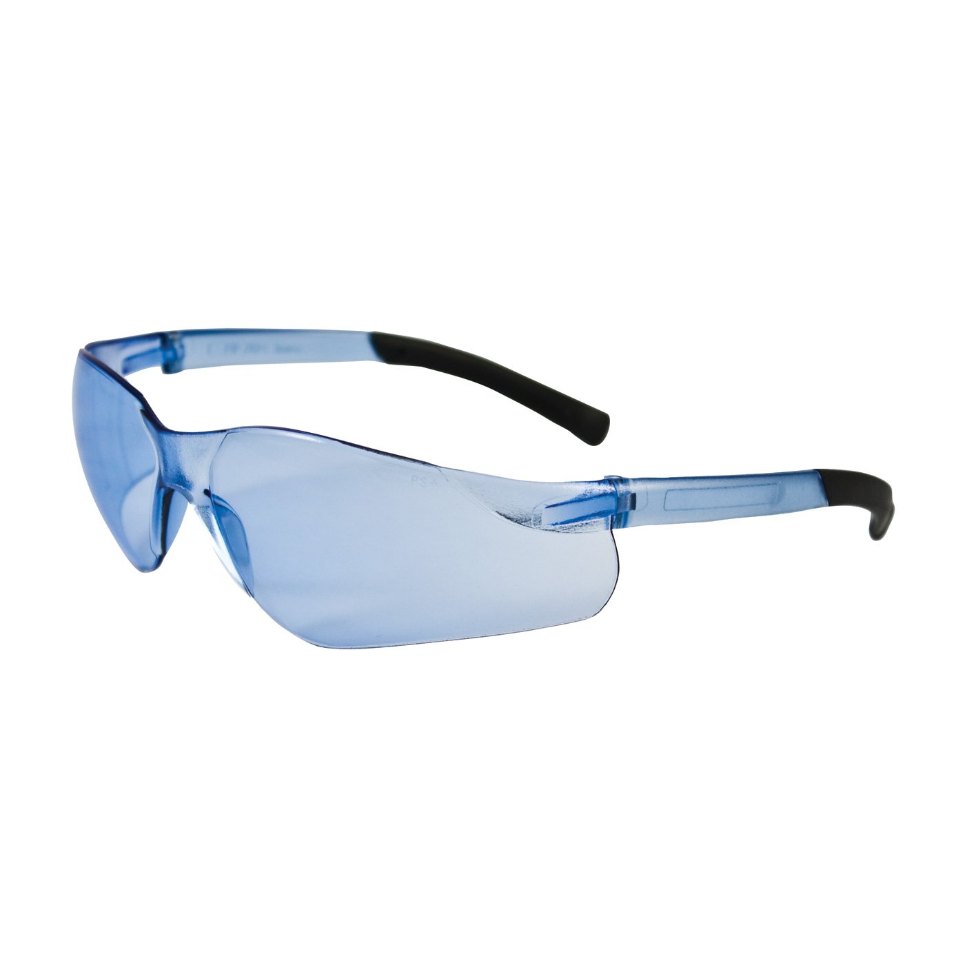 250-06-5503 Rimless Safety Glasses - Light Blue Frame & Lens, Anti-Scratch Coating - Perfect for Lab Work, Construction & DIY Projects