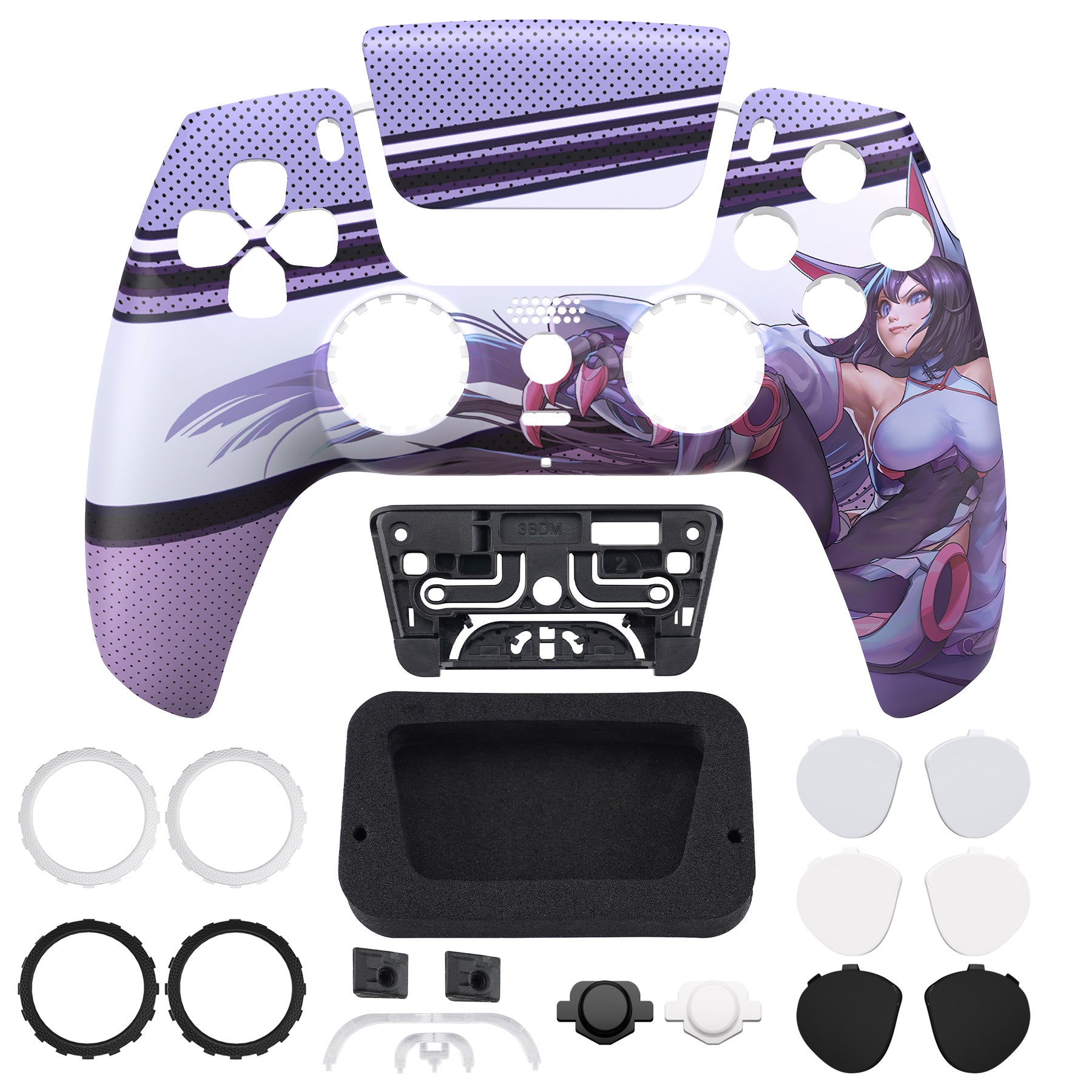 eXtremeRate LUNA Redesigned Front Shell with Touchpad for PS5 Controller BDM 010/020/030/040/050 - Neko Mecha GHPFR007 - Custom Gaming Shell for Enhanced PS5 Controller Experience - Perfect for Gaming Enthusiasts and DIY Modders