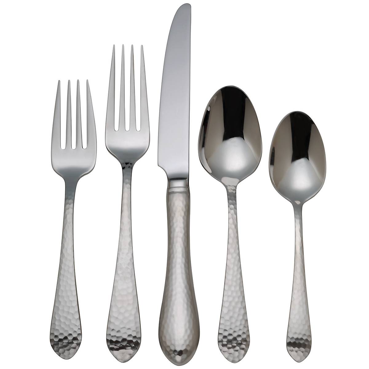 Antique Hammered 5-Piece Dinnerware Set - Elegant Tableware for Formal Dining, Wedding Gifts & Special Occasions