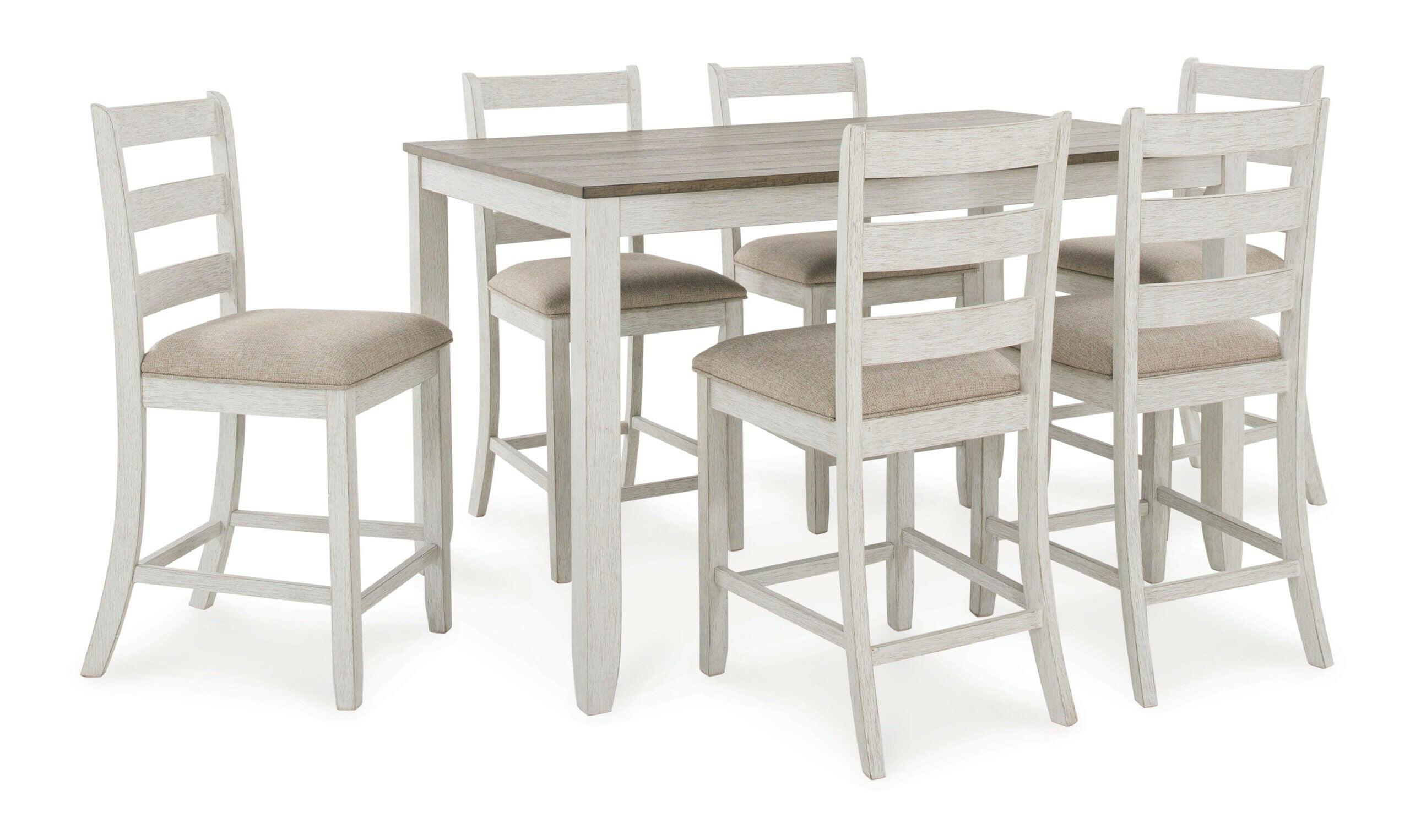 Skempton Counter Table & 6 Chairs Set D394 423 - Modern Kitchen Dining Set for Small Spaces, Breakfast Nooks & Compact Homes