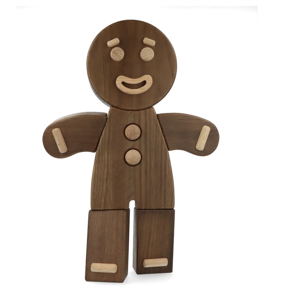 Large Gingerbread Man Smoke Stained Oak Ornament - Perfect for Christmas Tree Decor, Holiday Home Decor, and Festive Gift Giving