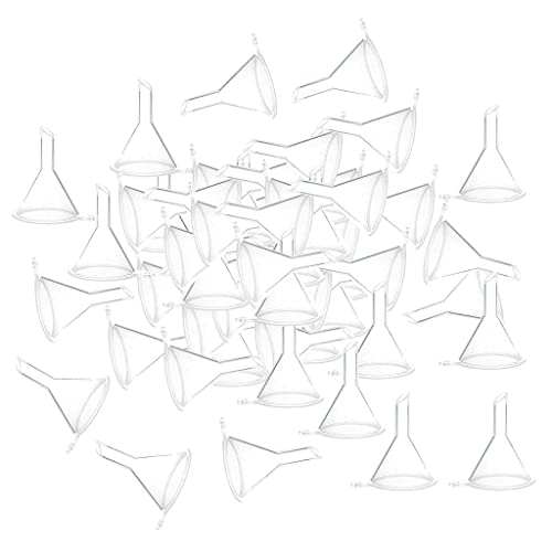 100pcs Mini Plastic Funnels for Perfumes, Essential Oils, Powders & Bottles - Small Clear Filling Funnel Set for DIY Crafts, Lab Use & Travel Containers