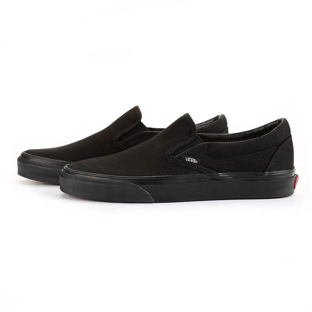 Vans Classic Slip-On Sneakers - Black/Black - Comfortable Canvas Shoes for Men & Women - Perfect for Casual Wear, Skateboarding & Street Style