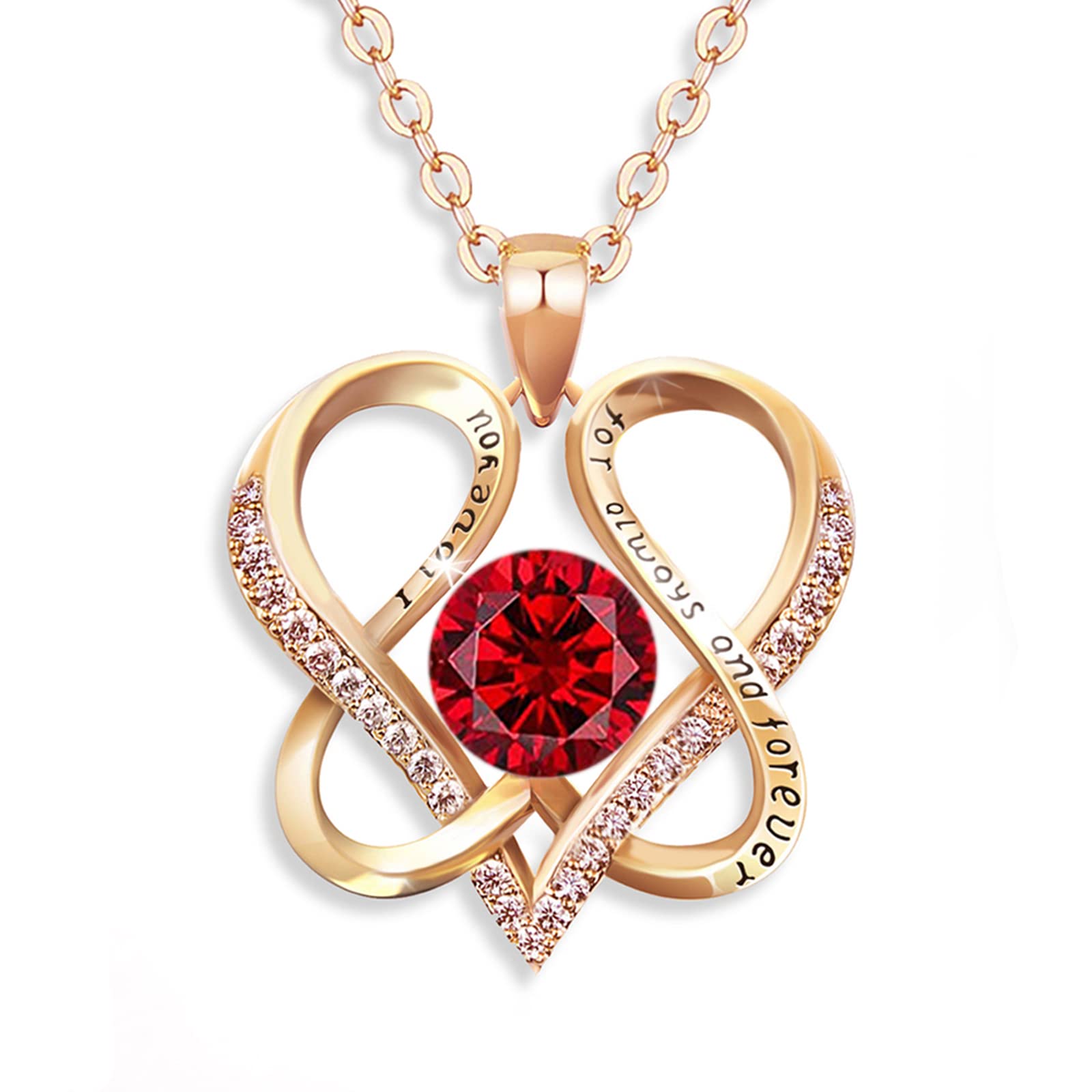DYD 14K Gold Plated Heart Necklace for Women - 5A Cubic Zirconia Pendant - Romantic Birthday, Christmas & Anniversary Jewelry Gift for Her, Sister, Friends - Perfect for Date Nights, Weddings & Special Occasions