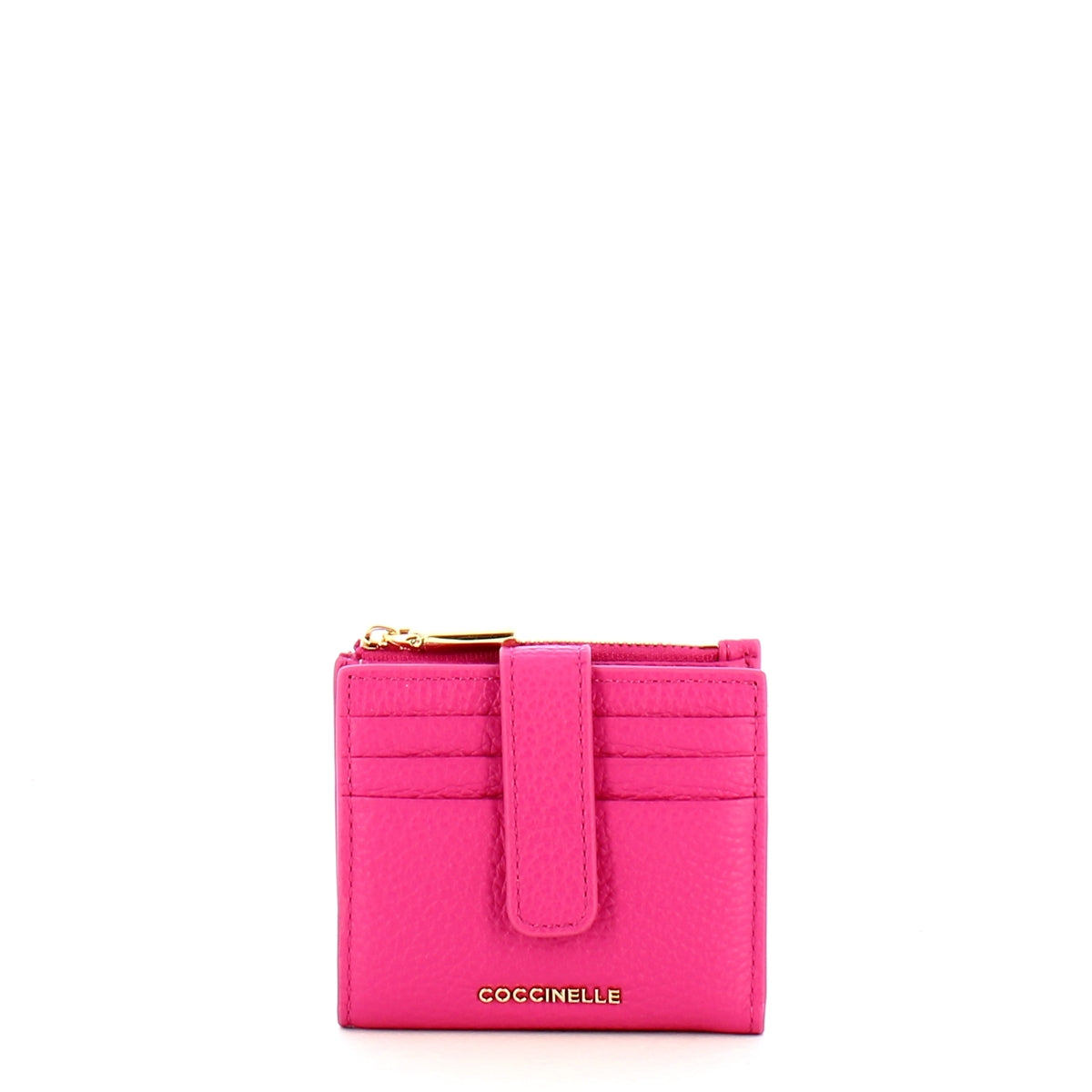Coccinelle Metallic Soft Small Fuchsia Card Holder - MW511F701 - Stylish & Compact Wallet for Everyday Use, Travel & Gifts