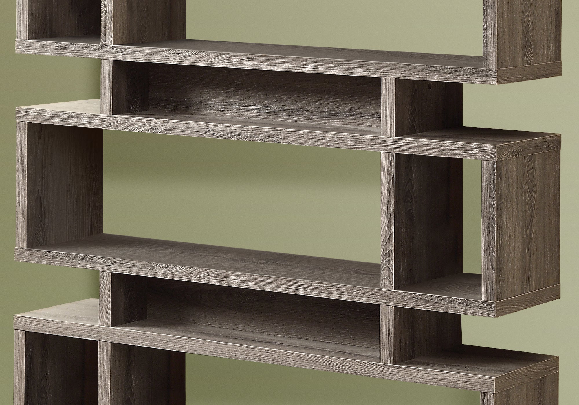 Modern Dark Taupe Bookcase - 55 Inch Height Bookshelf for Living Room, Office & Bedroom - Stylish Storage Solution for Books, Decor & Essentials