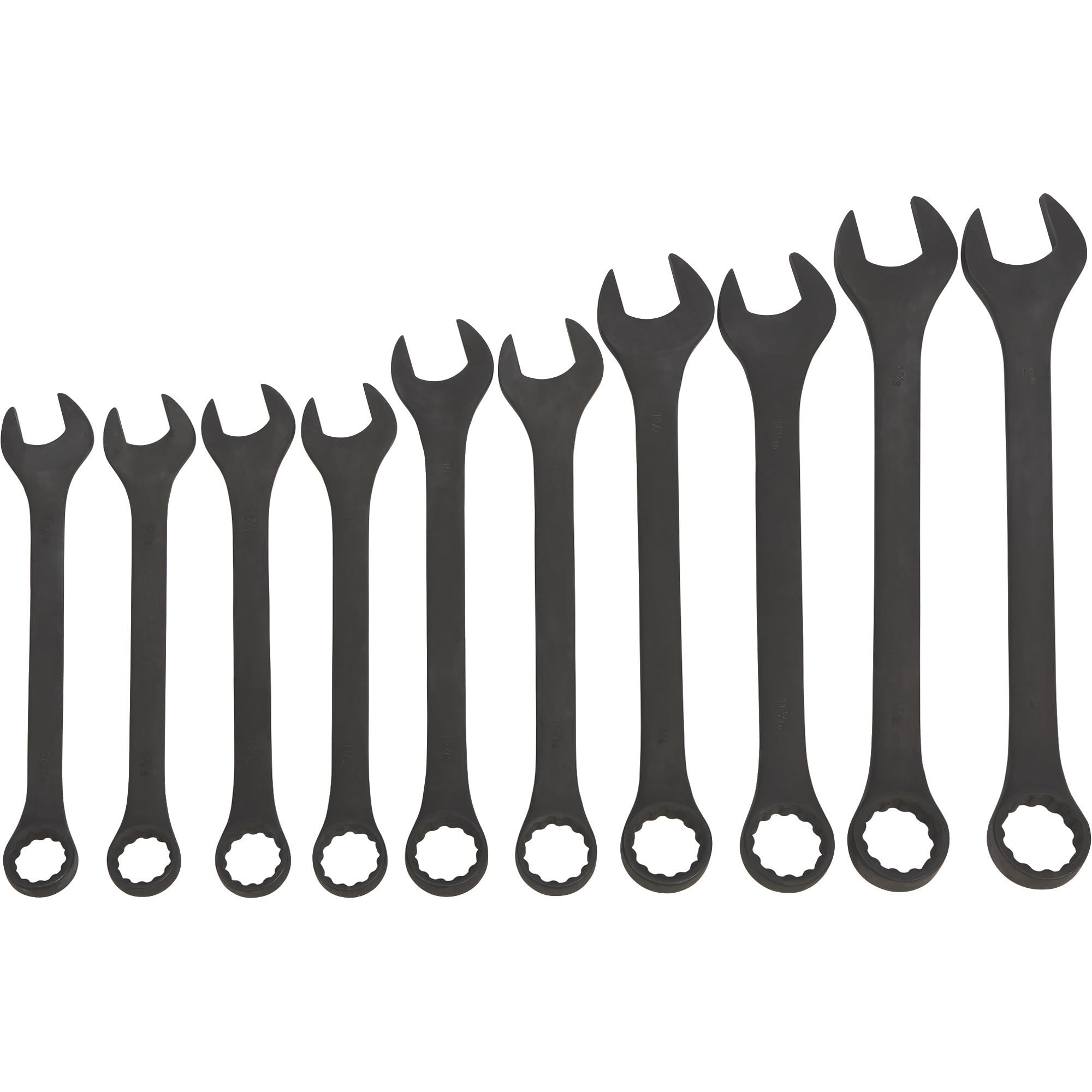 Ironton 10-Piece Jumbo Combination Wrench Set - SAE Standard Sizes for Heavy-Duty Automotive & Industrial Repairs - Perfect for Mechanics, DIY Projects, and Home Toolkits