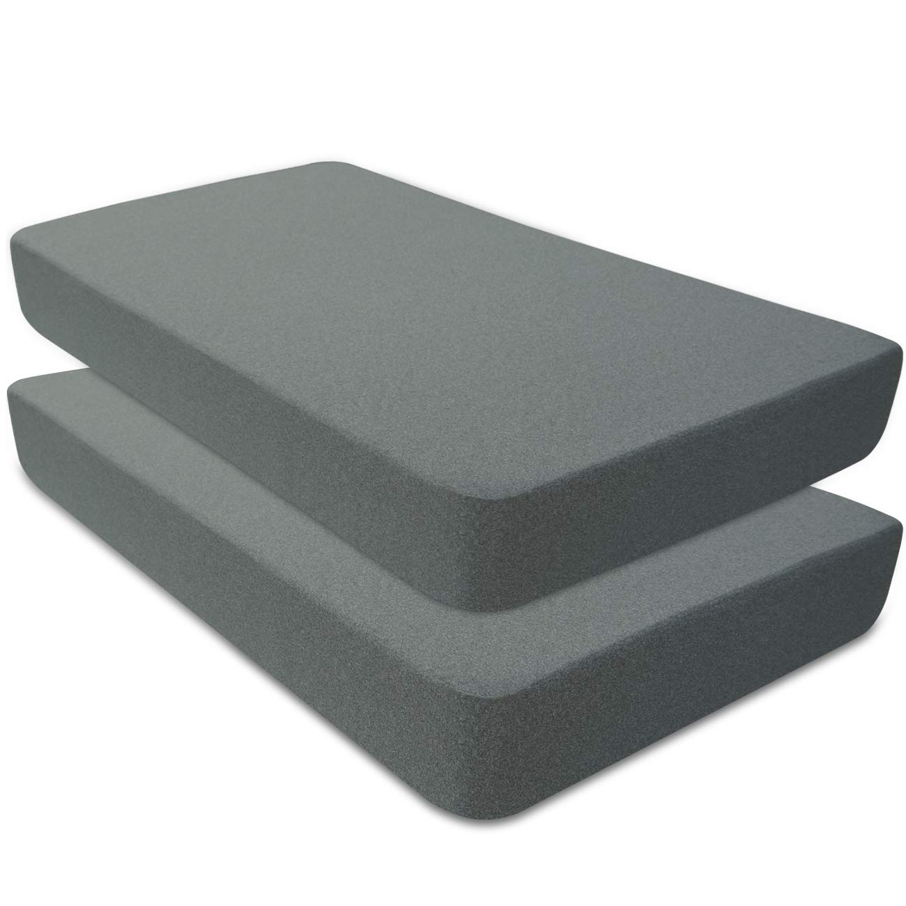 BlueSnail Waterproof Crib Fitted Sheets & Mattress Protector - 2 Pack Heather Gray - 28