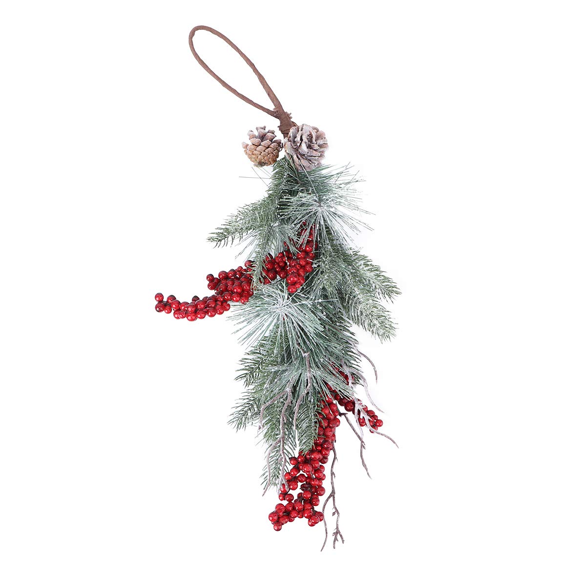 12pcs Red Berry Stems Artificial Pine Picks for Christmas Decor - Holiday Party Window Decorations, Xmas Tree Ornaments & Festive Gift Ideas - Perfect for Home, Office, Mantel & Wreath Decorating