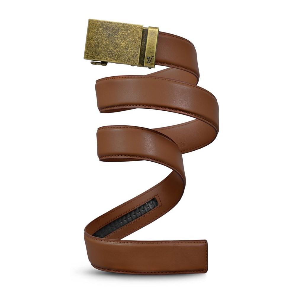 Mission Belt for Men - Genuine Leather Adjustable Ratchet Belt in Bronze/Brown Tan - Perfect for Business, Casual & Outdoor Wear