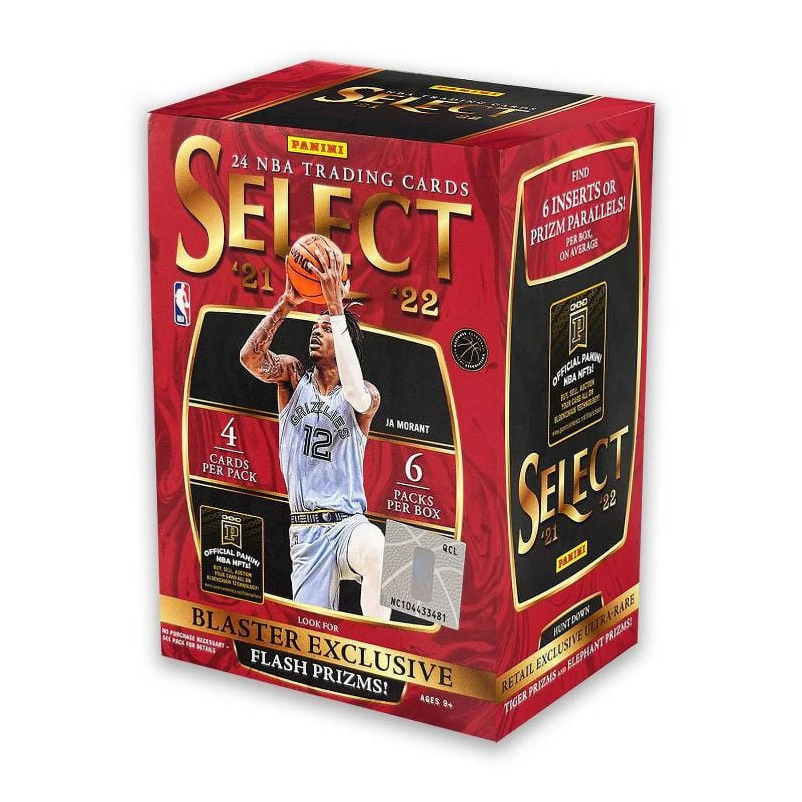 2021-22 Panini Select NBA Basketball Blaster Box - 6 Packs with Exclusive Rookie Cards & Inserts - Perfect for Collectors, Fantasy Sports Fans & Gift Giving