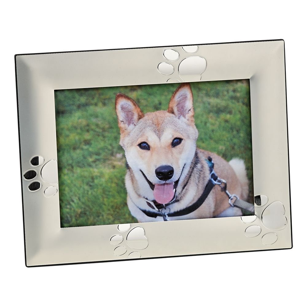 GIFTS PLAZA Metal Best Friend 5x7 Picture Frame with Paw Design, Silver Photo Frame for Pet Lovers, Home & Office Decor