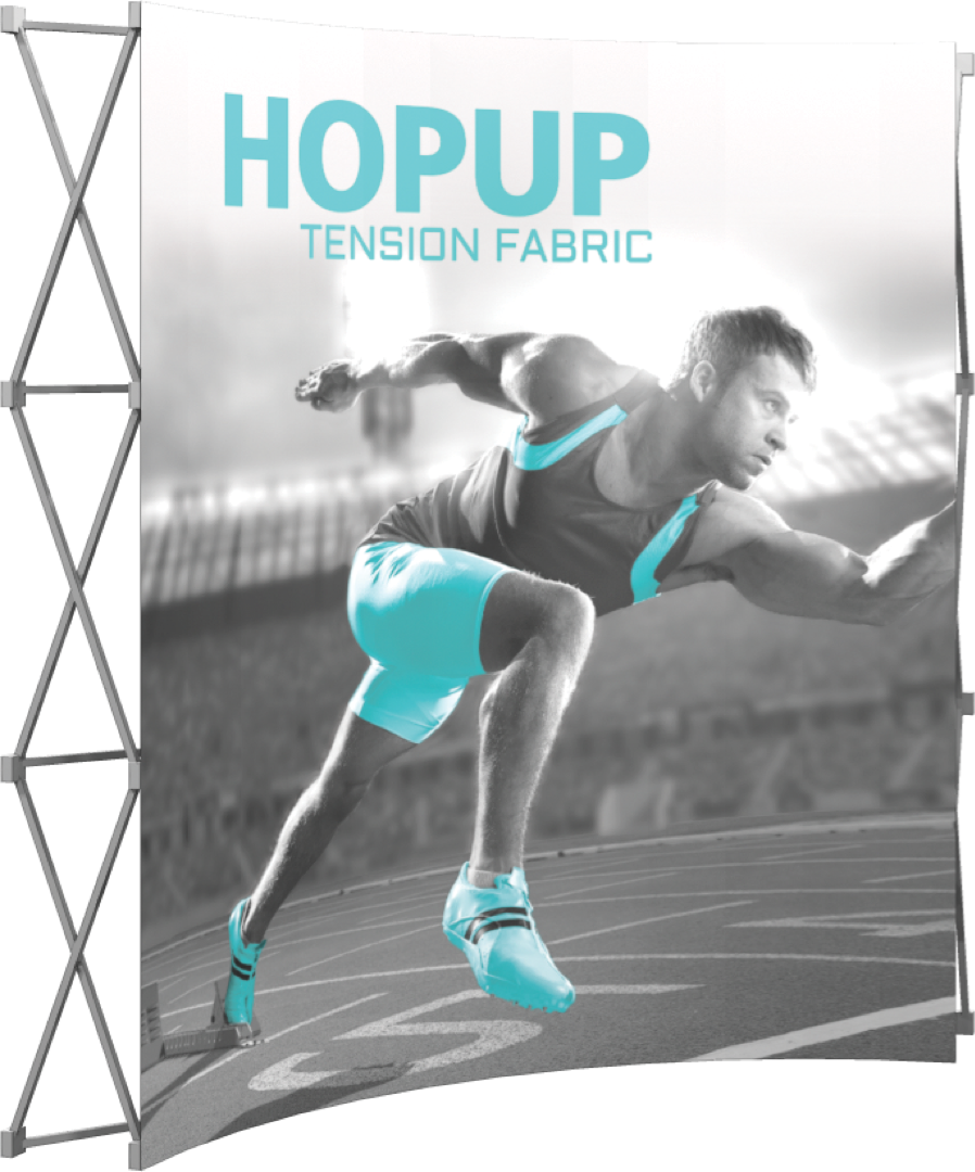 3x3 Hop-Up Tension Fabric Display - Portable Pop Up Booth for Trade Shows, Exhibitions & Retail Displays - Perfect for Branding, Events & Promotions