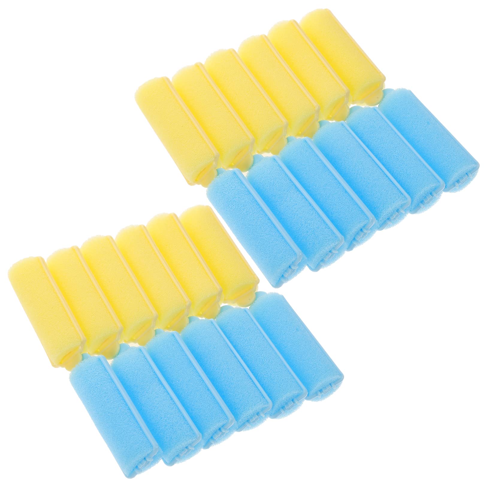 Minkissy 24pcs Self-Grip Hair Rollers for Medium Hair - Sponge Curling Iron, PP Sleeping Hair Rollers for Soft Waves & Curls | Perfect for Overnight Styling & Salon-Like Results at Home