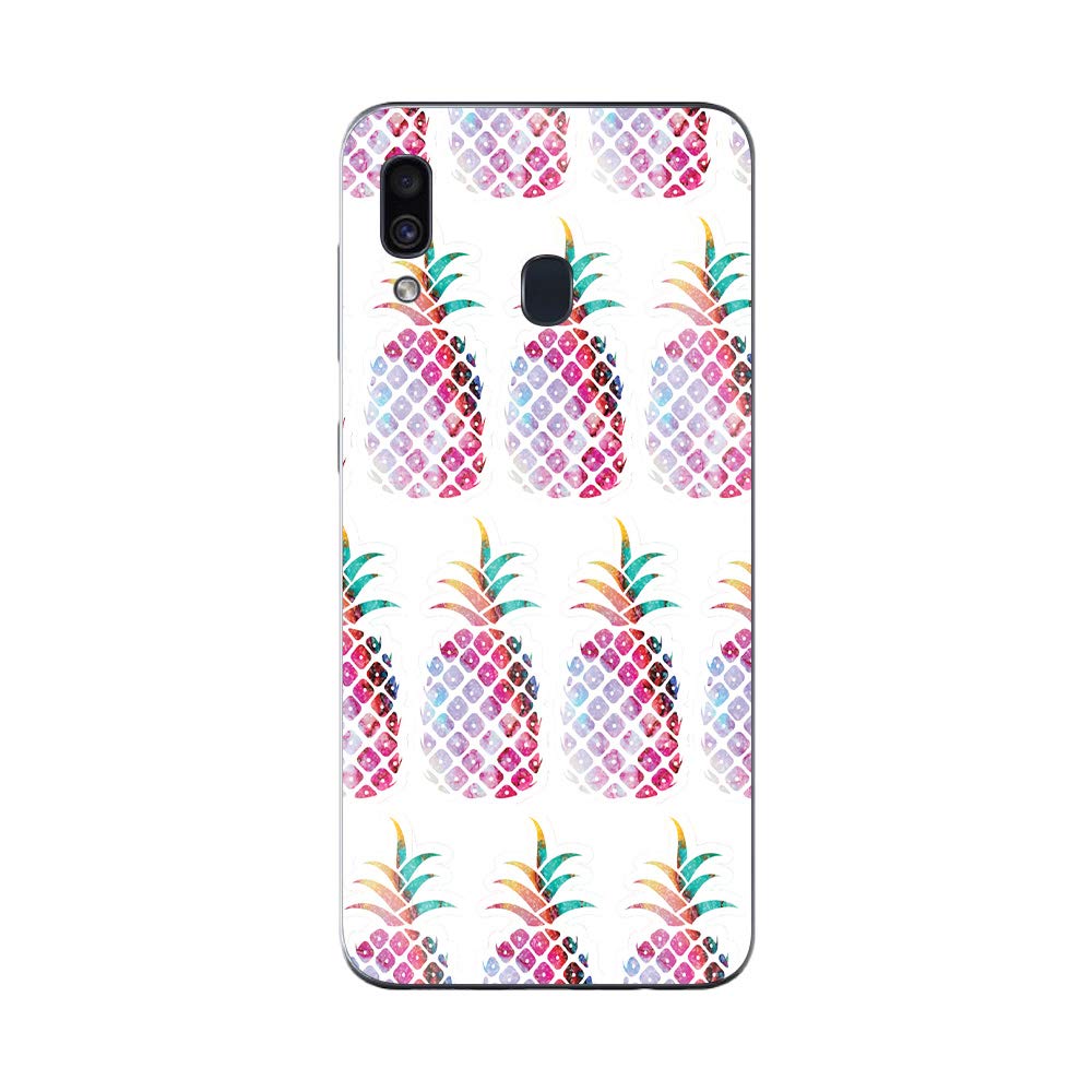 MightySkins Glossy Glitter Skin Cover for Samsung Galaxy A20 & A30 - Pineapple Lane Design | Protective Durable High-Gloss Vinyl Wrap | Easy to Apply & Remove | Made in USA | Perfect for Everyday Protection & Style Customization