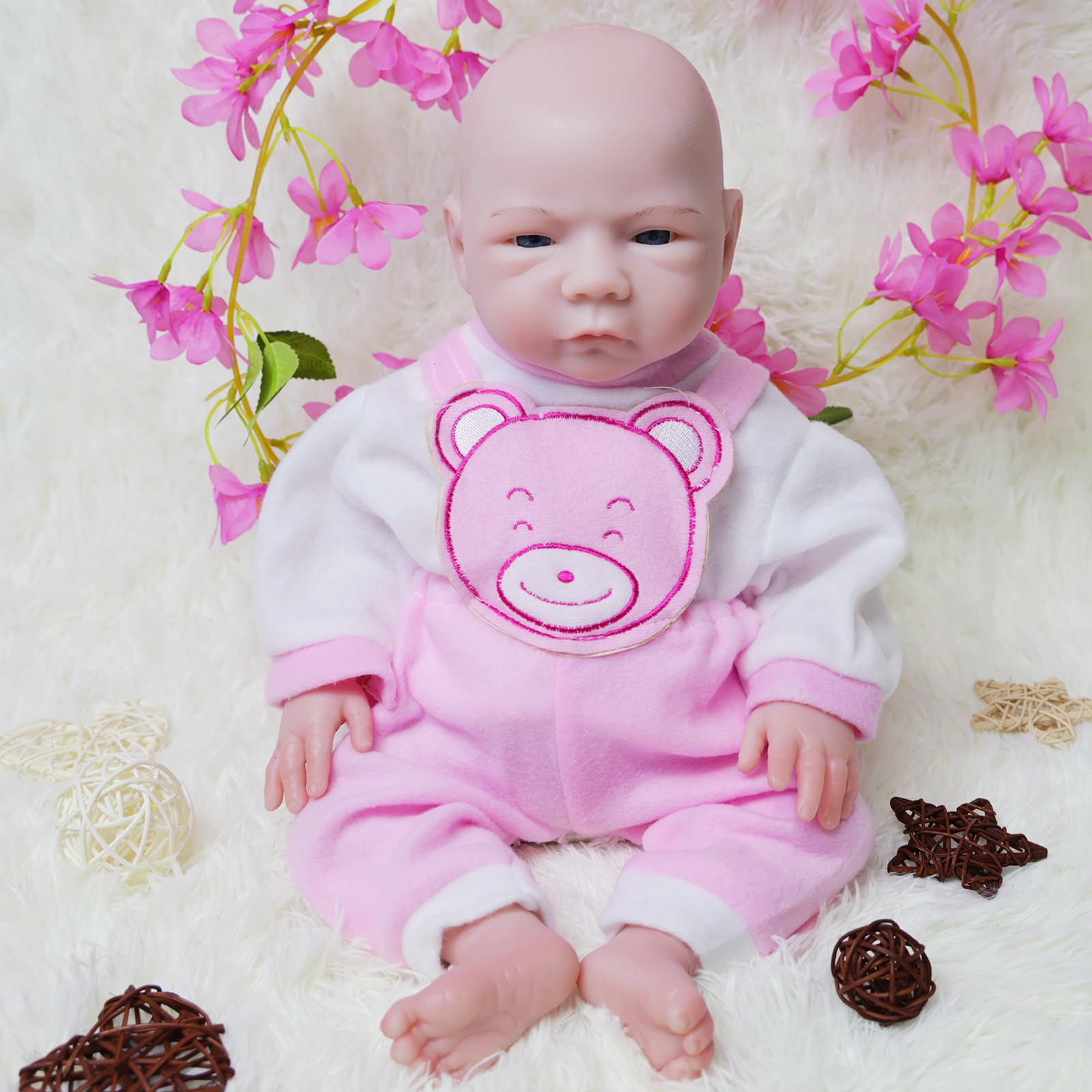 18 Inch Realistic Reborn Baby Doll - Platinum Silicone Full Body, Open Eyes, Perfect Christmas & Birthday Gift for Girls Age 3+ | Lifelike Playtime Companion, Nursery Decoration, Photography Prop