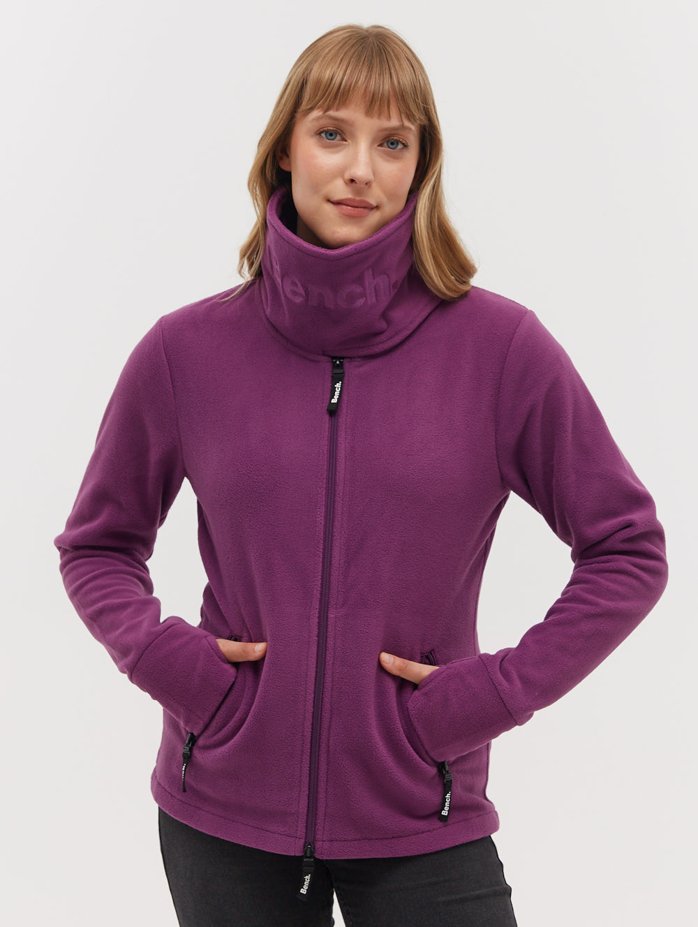 Funnel Neck Zip Up Fleece Jacket - Warm & Cozy Winter Outerwear for Hiking, Camping & Outdoor Activities