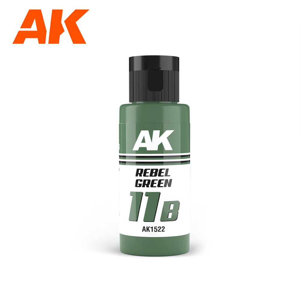 AK Interactive AK1522 Dual Exo Sci-Fi Paint - Rebel Green (60ml) | Premium Acrylic Model Paint for Miniatures, Warhammer, and Scale Models | Perfect for Airbrush and Hand Painting