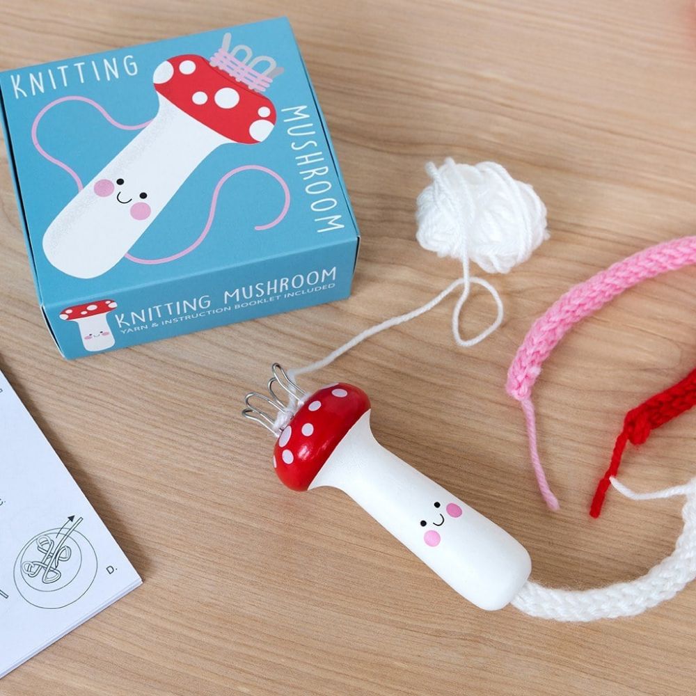 Rex London Knitting Mushroom Kit - DIY Craft Mushroom Knitting Set for Beginners & Adults - Perfect for Home Decor, Gifts & Relaxation