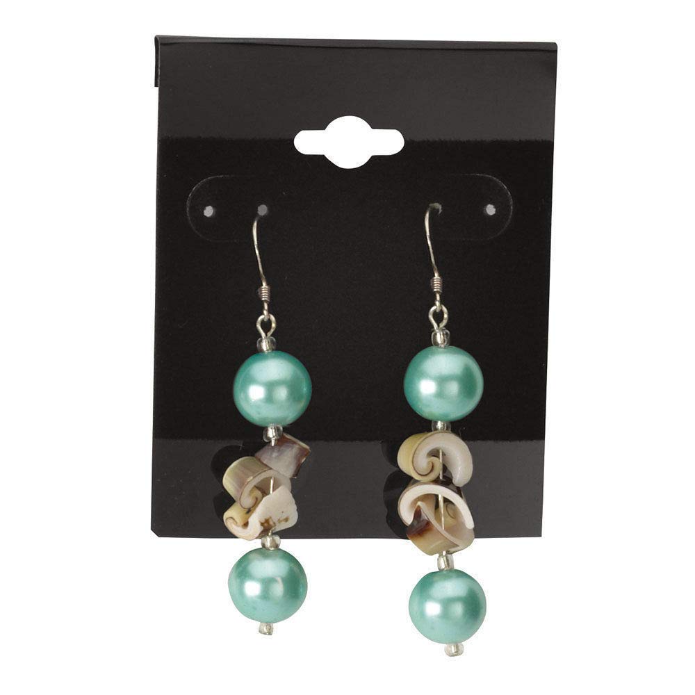 500 Pairs Black Velour Clip-On Earrings with Pierced Design - Hanging J-Chanel Display Cards (2