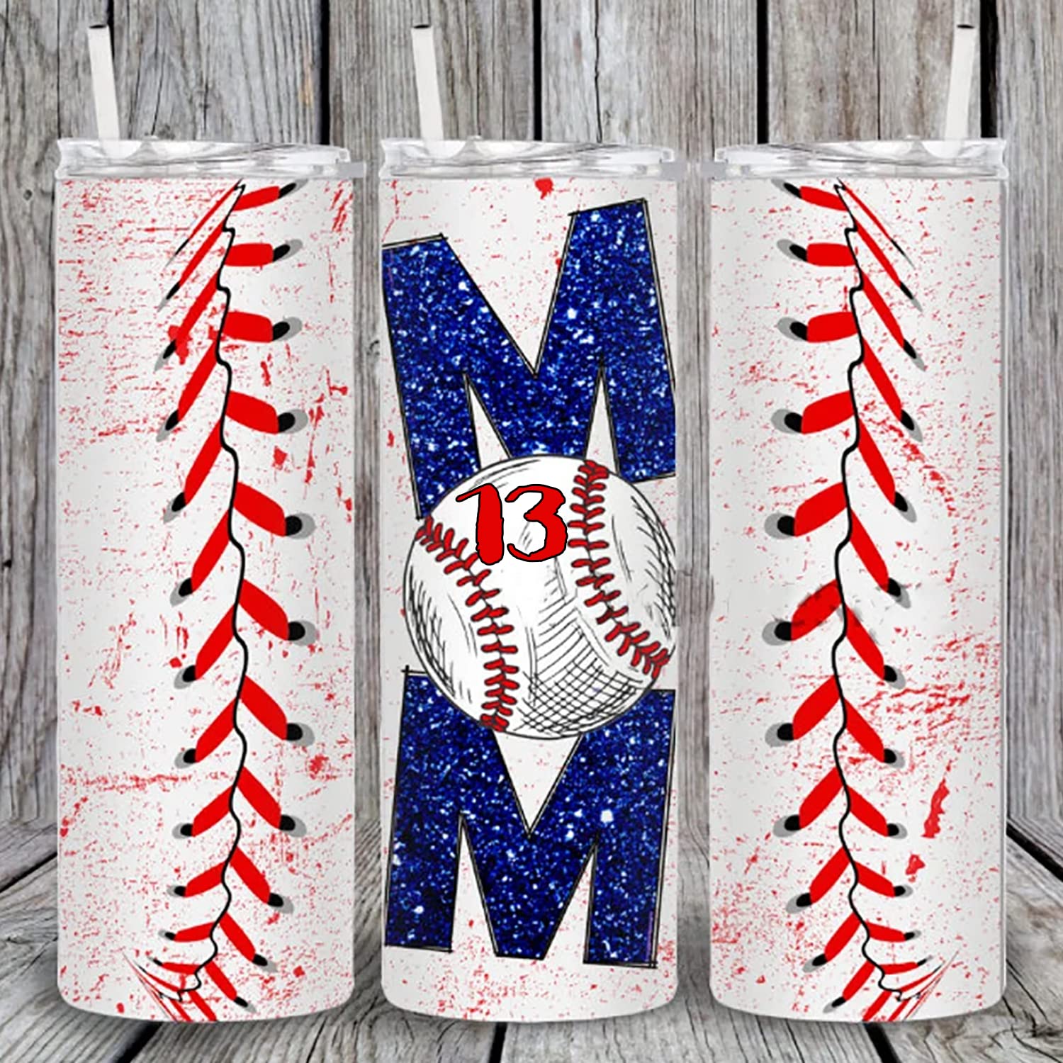 Personalized Baseball Mom Tumbler 20Oz - Insulated Skinny Travel Mug with Lid - Custom Coffee Cup Gift for Baseball Moms - Perfect for Games, Practice & Team Events