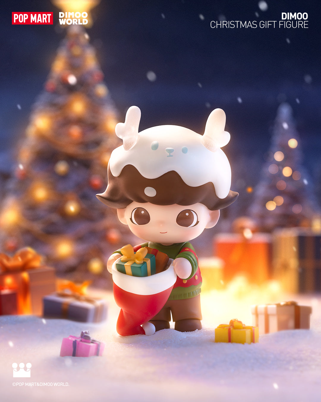 POP MART Dimoo Christmas Collectible Figure - 100% Limited Edition Holiday Gift for Collectors & Christmas Decor