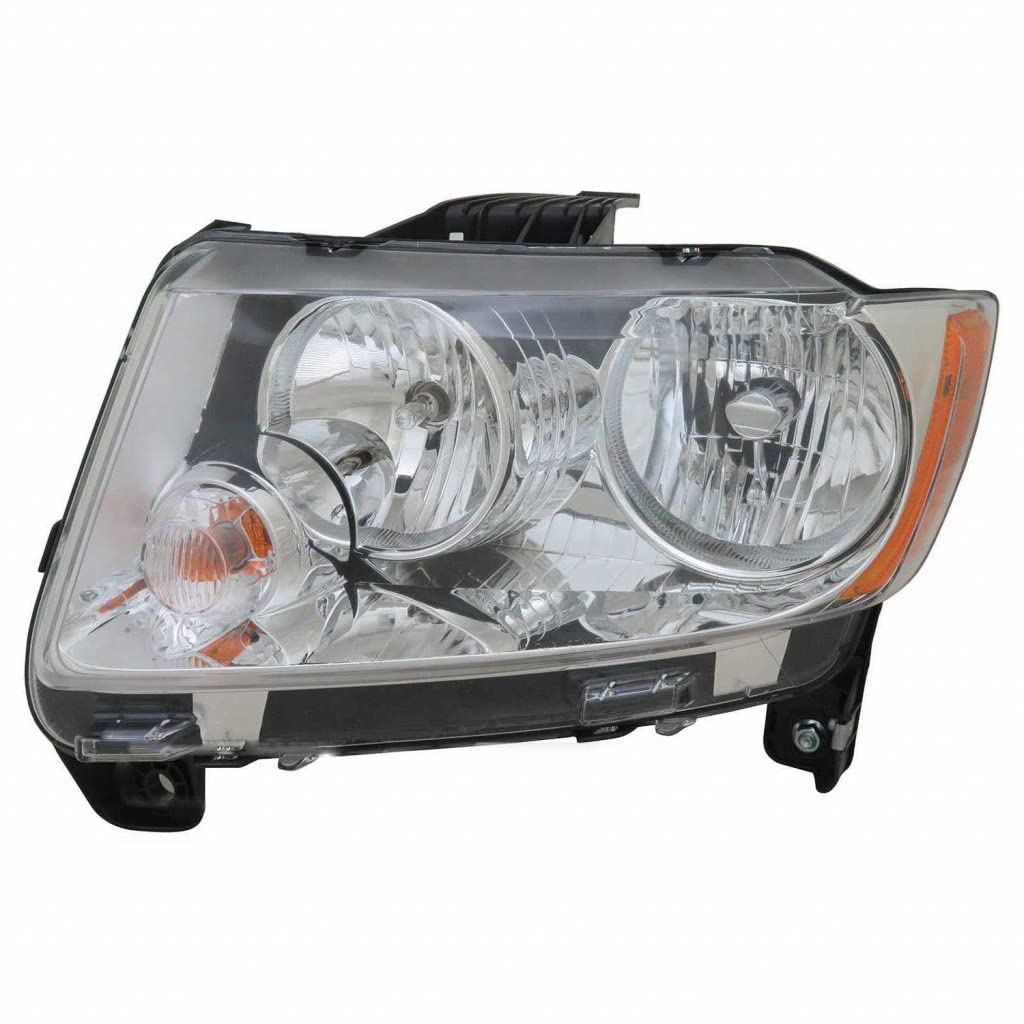 2011-2013 Jeep Compass Headlight Assembly - Driver Side CAPA Certified with Chrome Bezel (Part #CH2518139) | CarLights360 | Perfect for Off-Roading & Night Driving