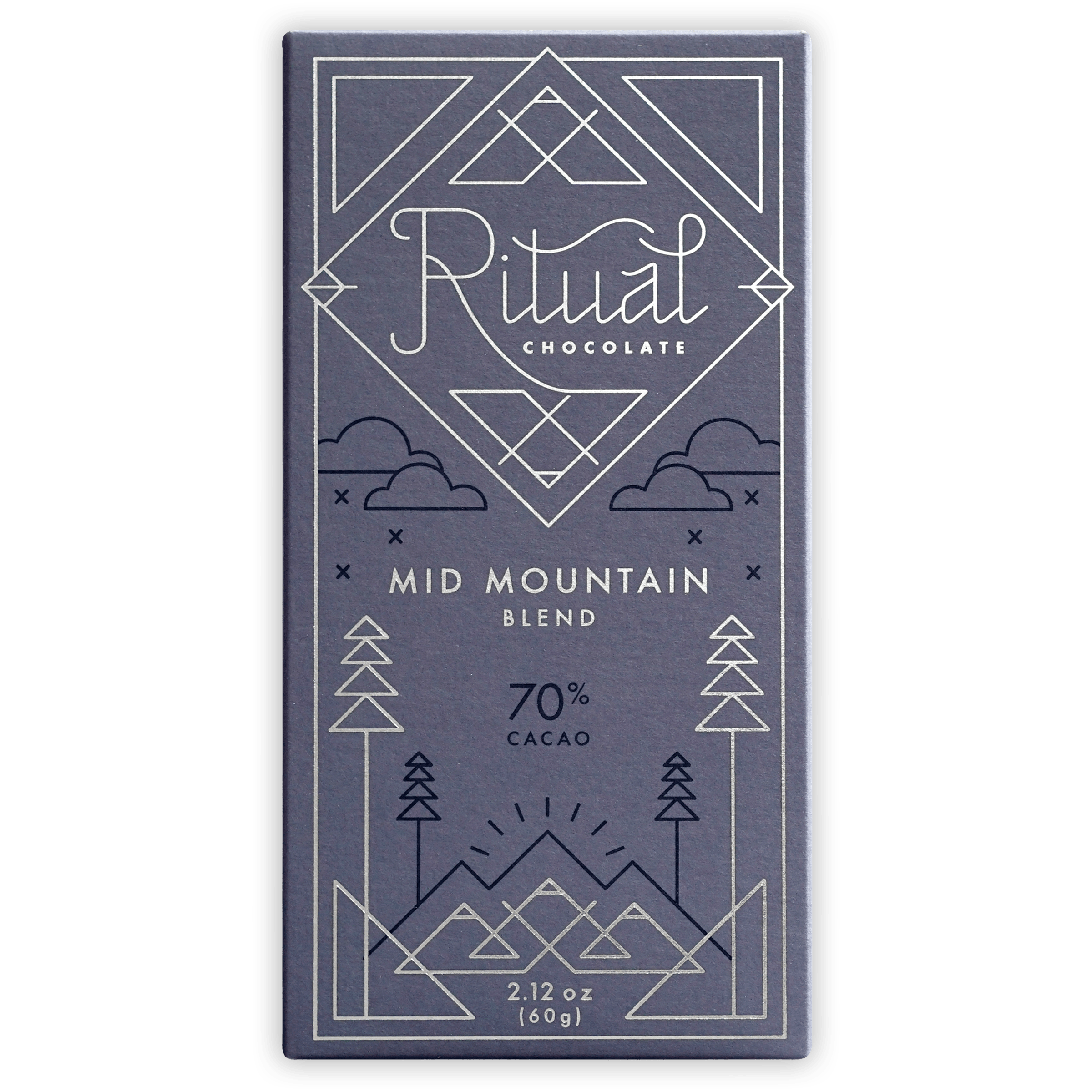 Ritual Mid Mountain Blend 70% Dark Chocolate Bar - Premium Organic Vegan Chocolate for Baking, Gifts & Healthy Snacking